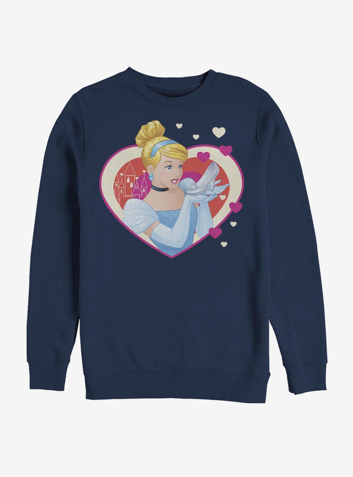 Disney Cinderella Classic Hearts Crew Sweatshirt
