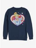 Disney Cinderella Classic Cinderella Hearts Crew Sweatshirt, NAVY, hi-res
