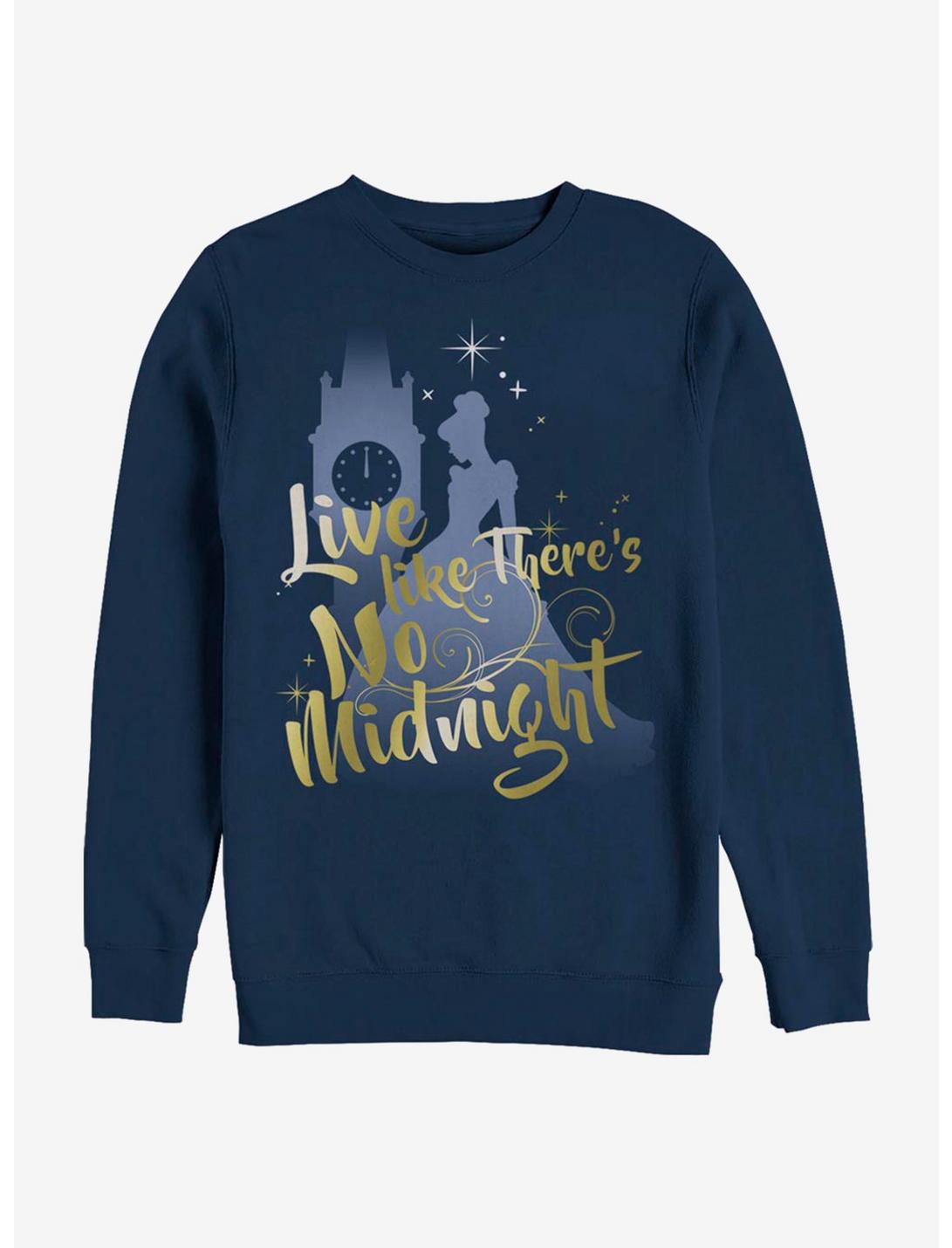 Disney Cinderella Classic Live Like There's No Midnight Crew Sweatshirt, NAVY, hi-res