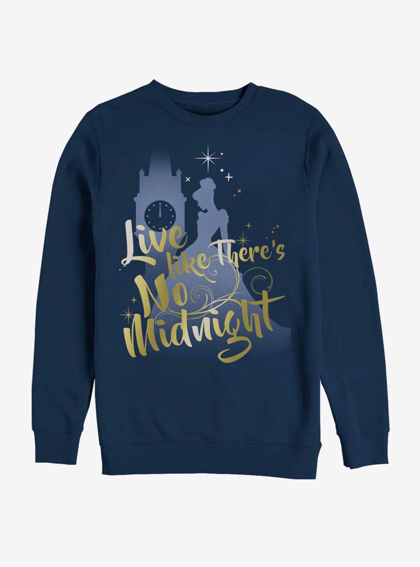 Disney Cinderella Classic Live Like There's No Midnight Crew Sweatshirt, NAVY, hi-res