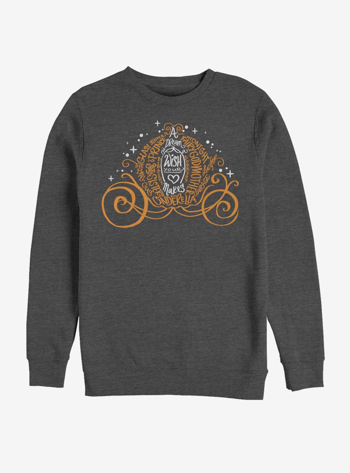 Disney Cinderella Classic Pumpkin Crew Sweatshirt, CHAR HTR, hi-res