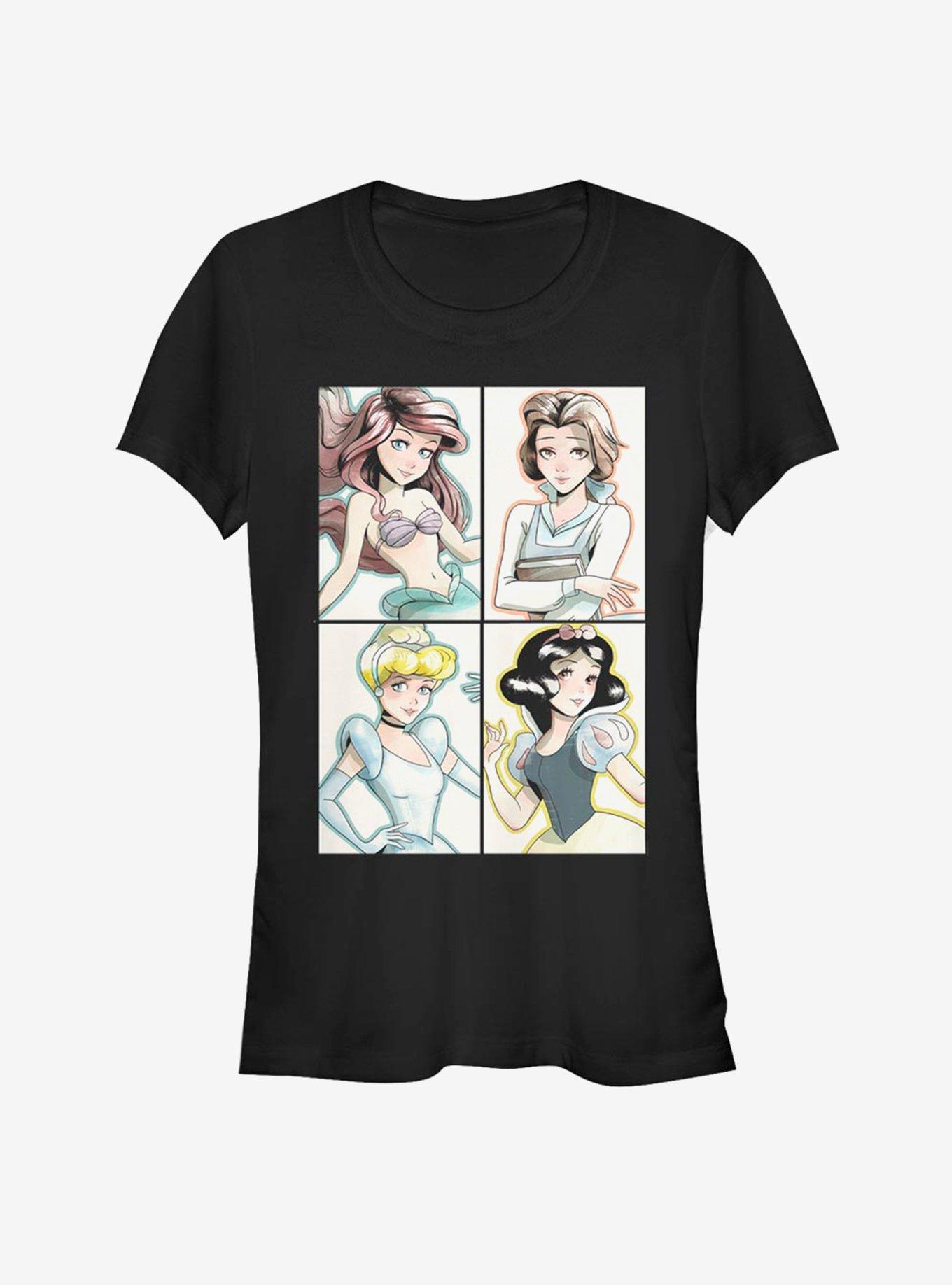 Disney Princess Classic Anime Princess Girls T-Shirt, BLACK, hi-res