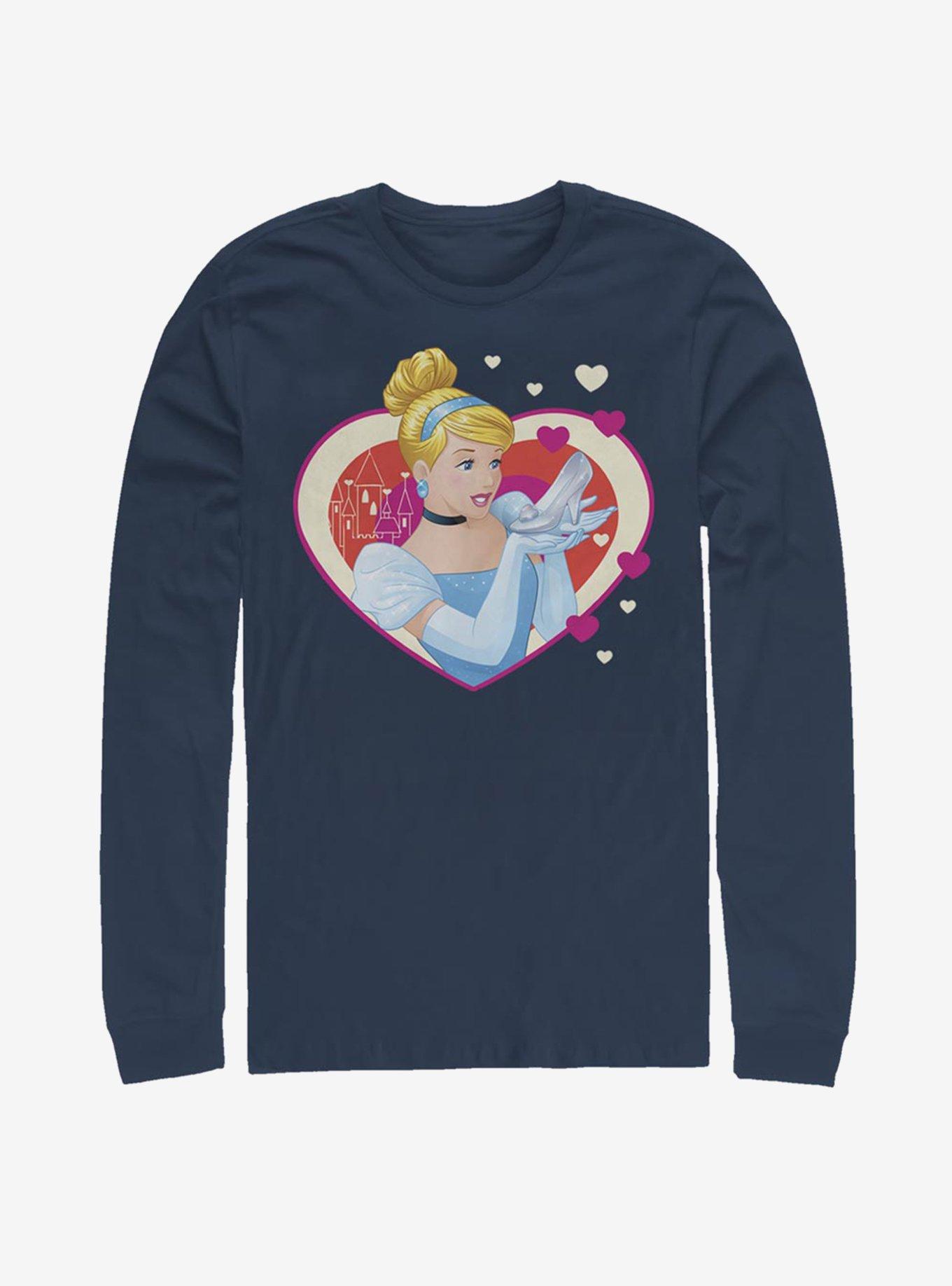 Disney Cinderella Classic Cinderella Hearts Long-Sleeve T-Shirt, NAVY, hi-res