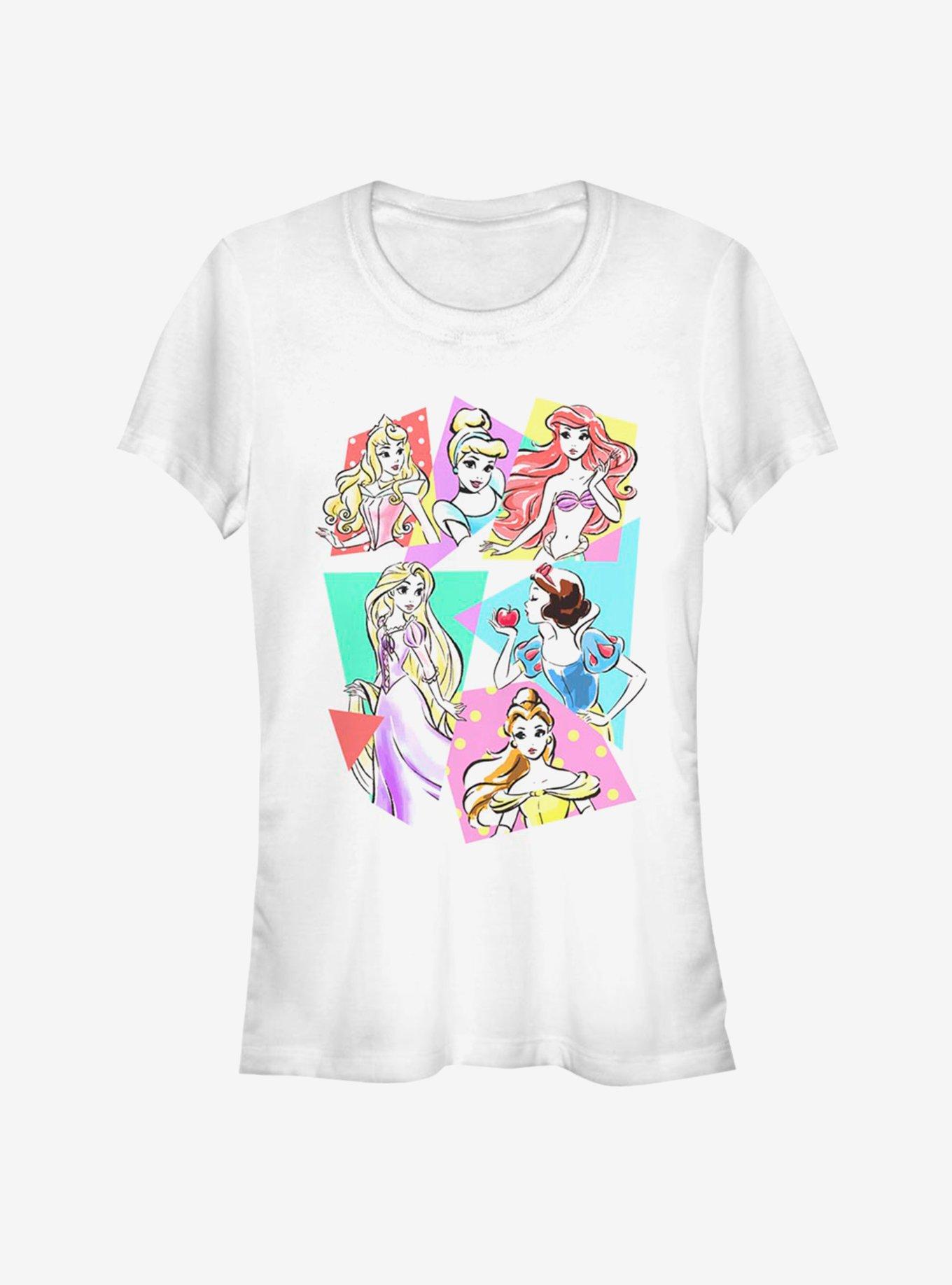 Disney Princess Classic Neon Pop Girls T-Shirt, WHITE, hi-res