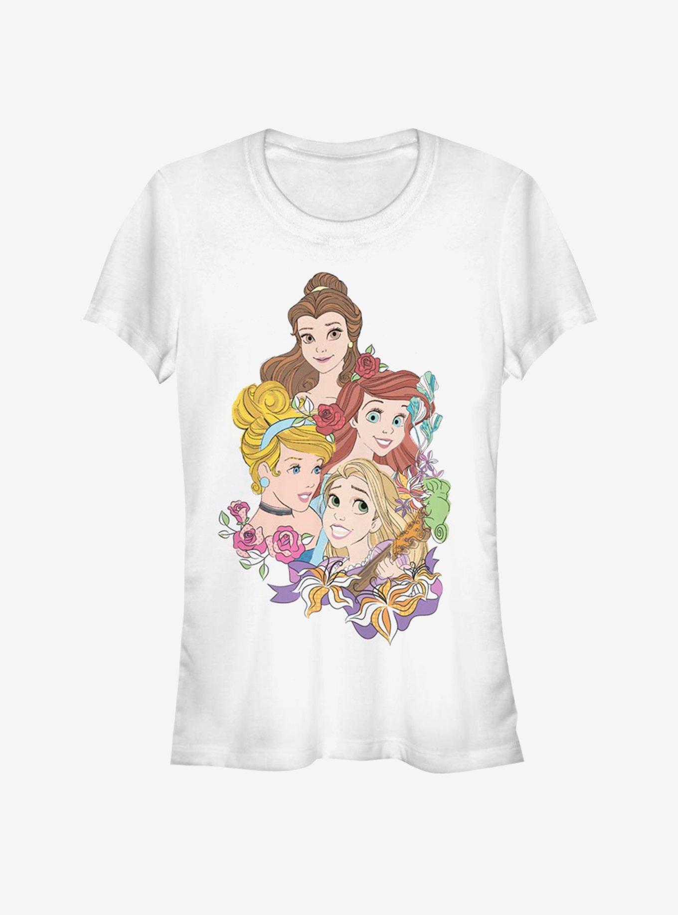 Disney Princess Classic Portrait Vignette Girls T-Shirt, WHITE, hi-res