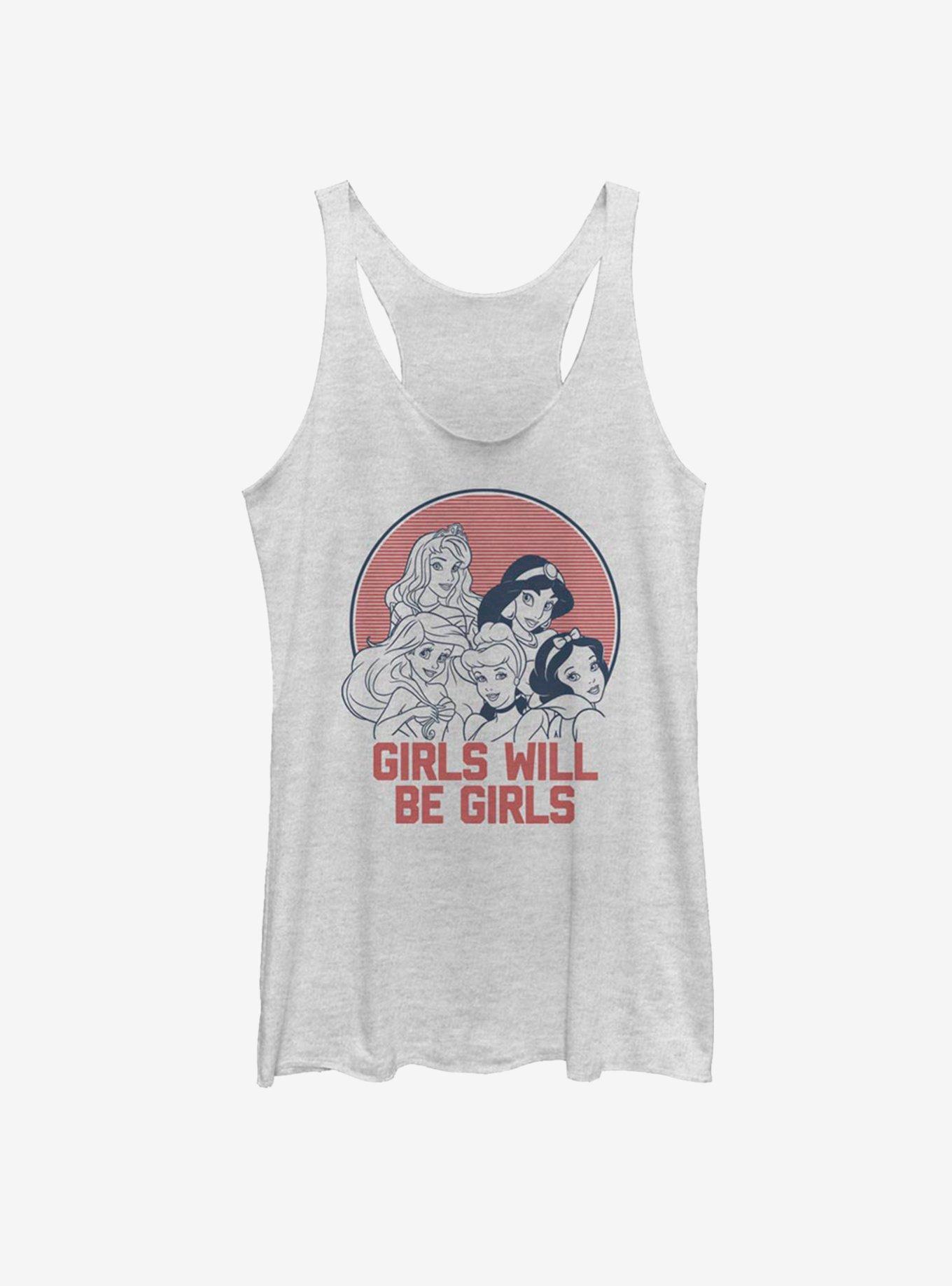 Disney Princess Classic Girl Vibes Girls Tank, WHITE HTR, hi-res