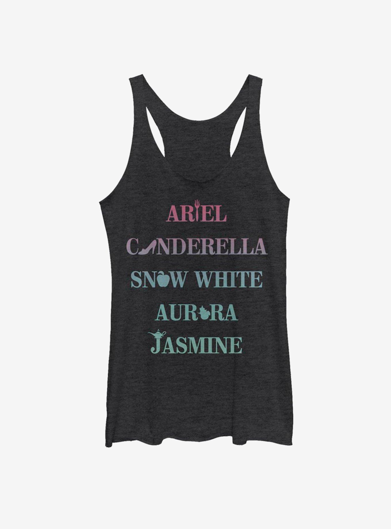 Disney Princess Classic Princess Icons Girls Tank, BLK HTR, hi-res