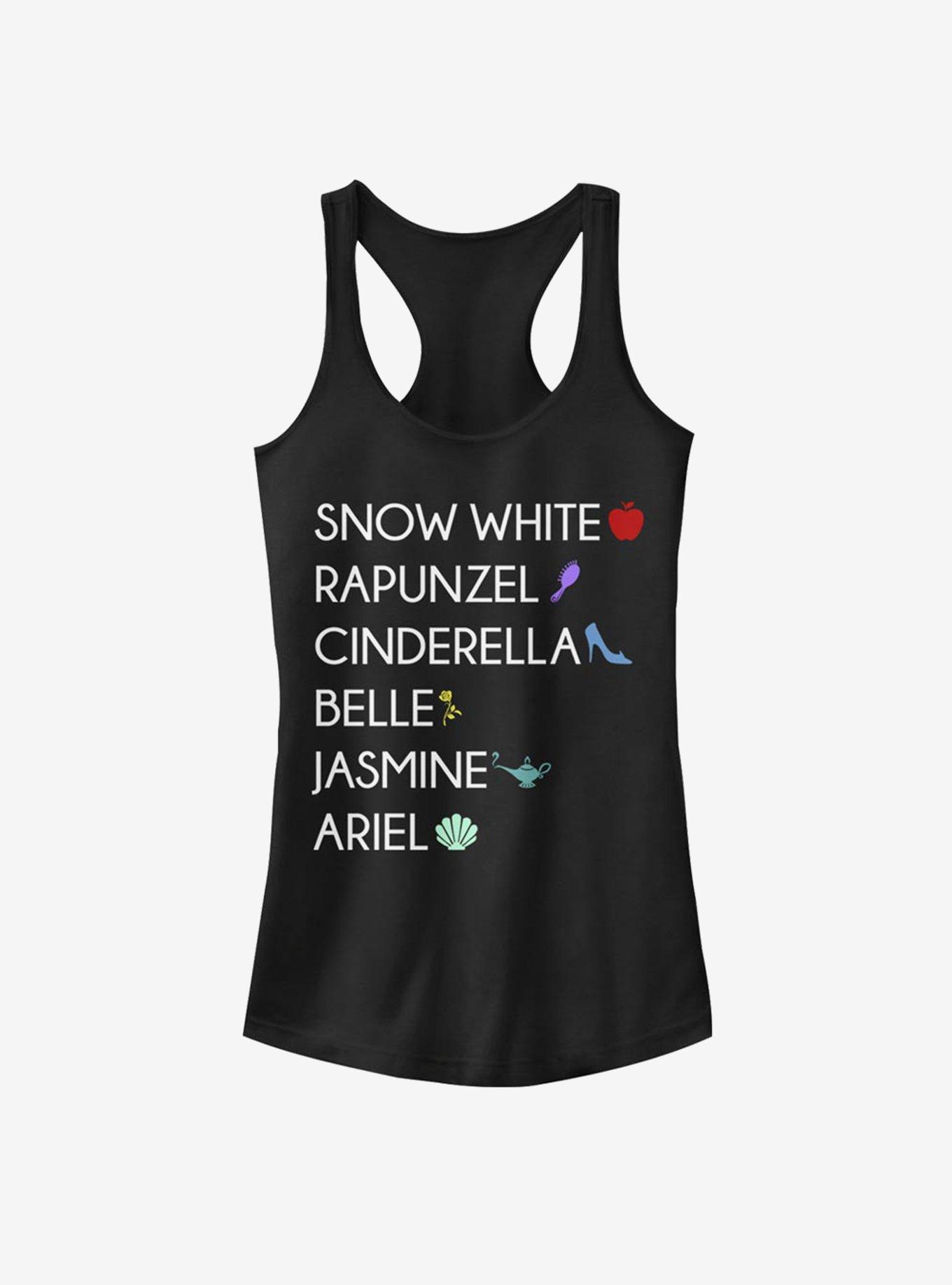 Disney Princess Classic Princess List Girls Tank, BLACK, hi-res