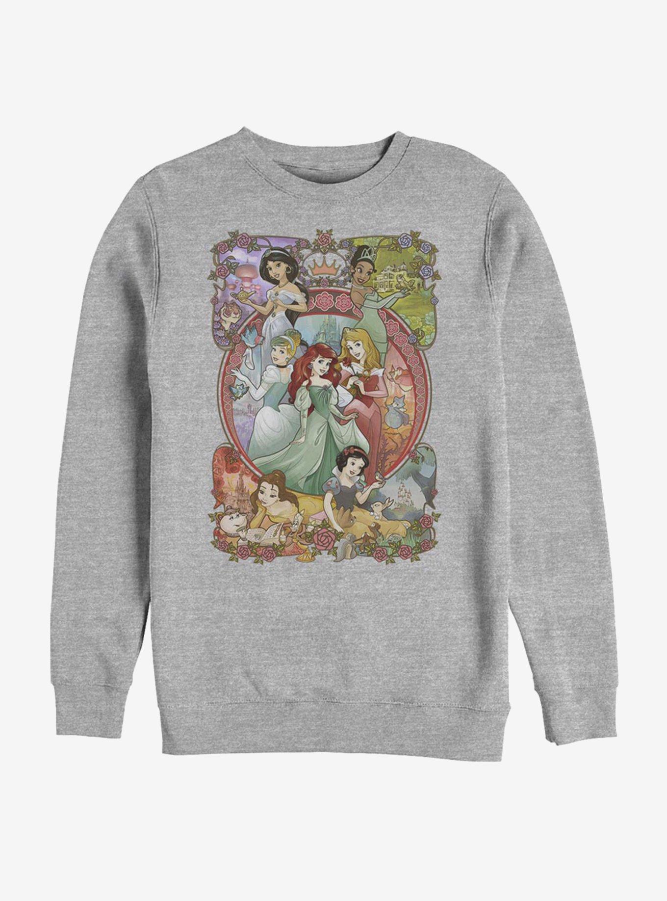 Disney Princess Classic Princess Power Crew Sweatshirt, ATH HTR, hi-res