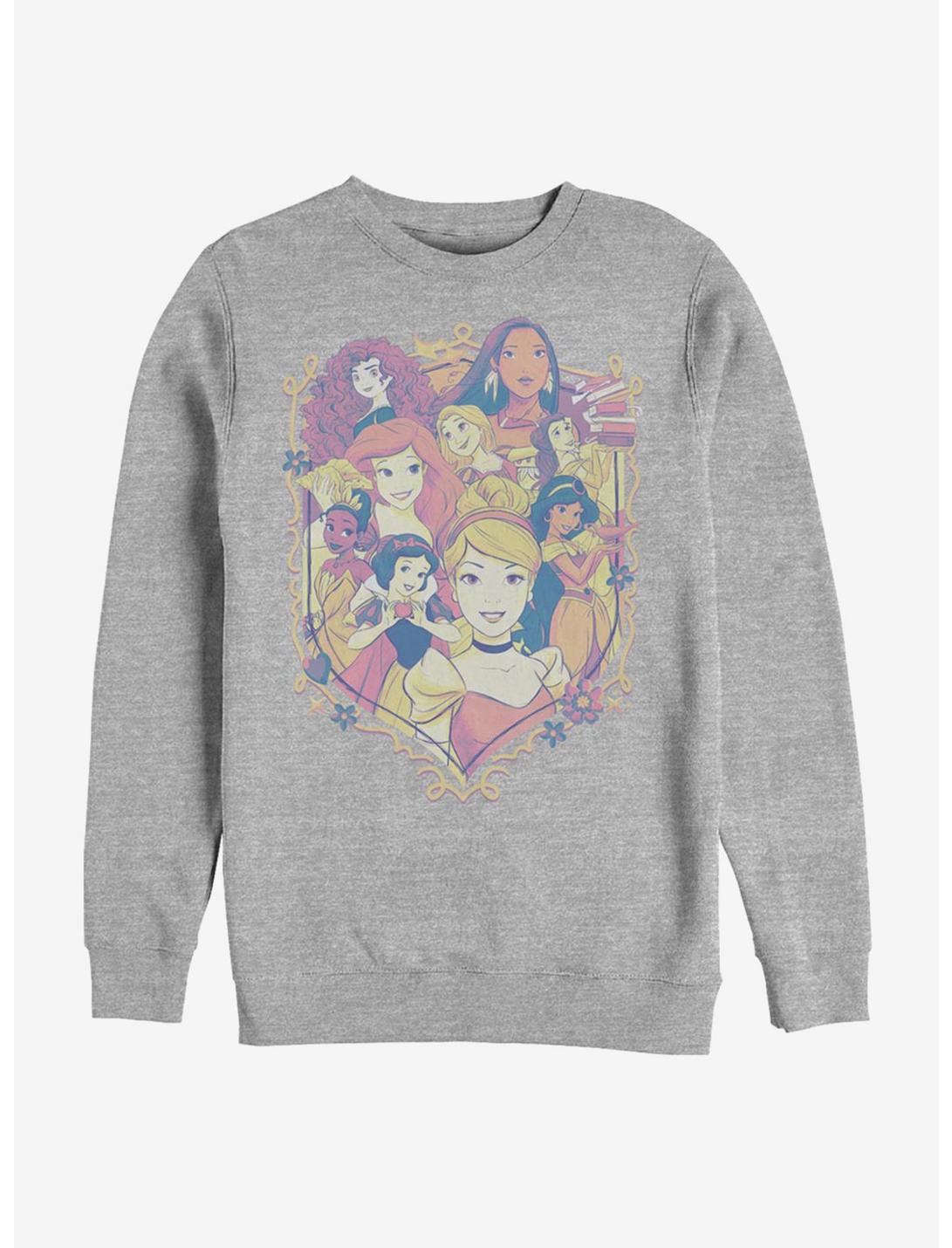Disney Princess Classic Princess Shield Crew Sweatshirt, ATH HTR, hi-res