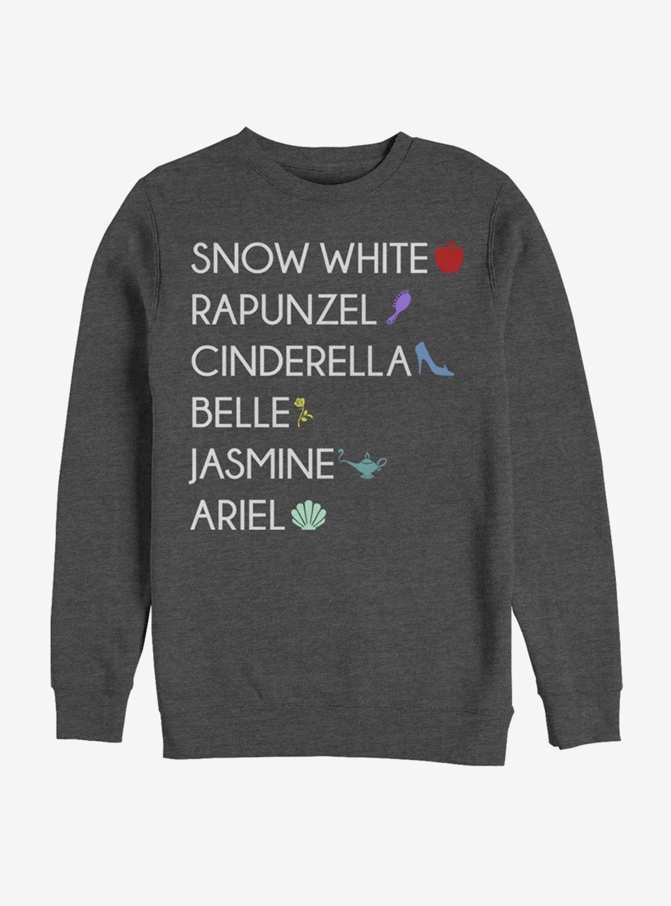 Disney Princess Classic Princess List Crew Sweatshirt, , hi-res