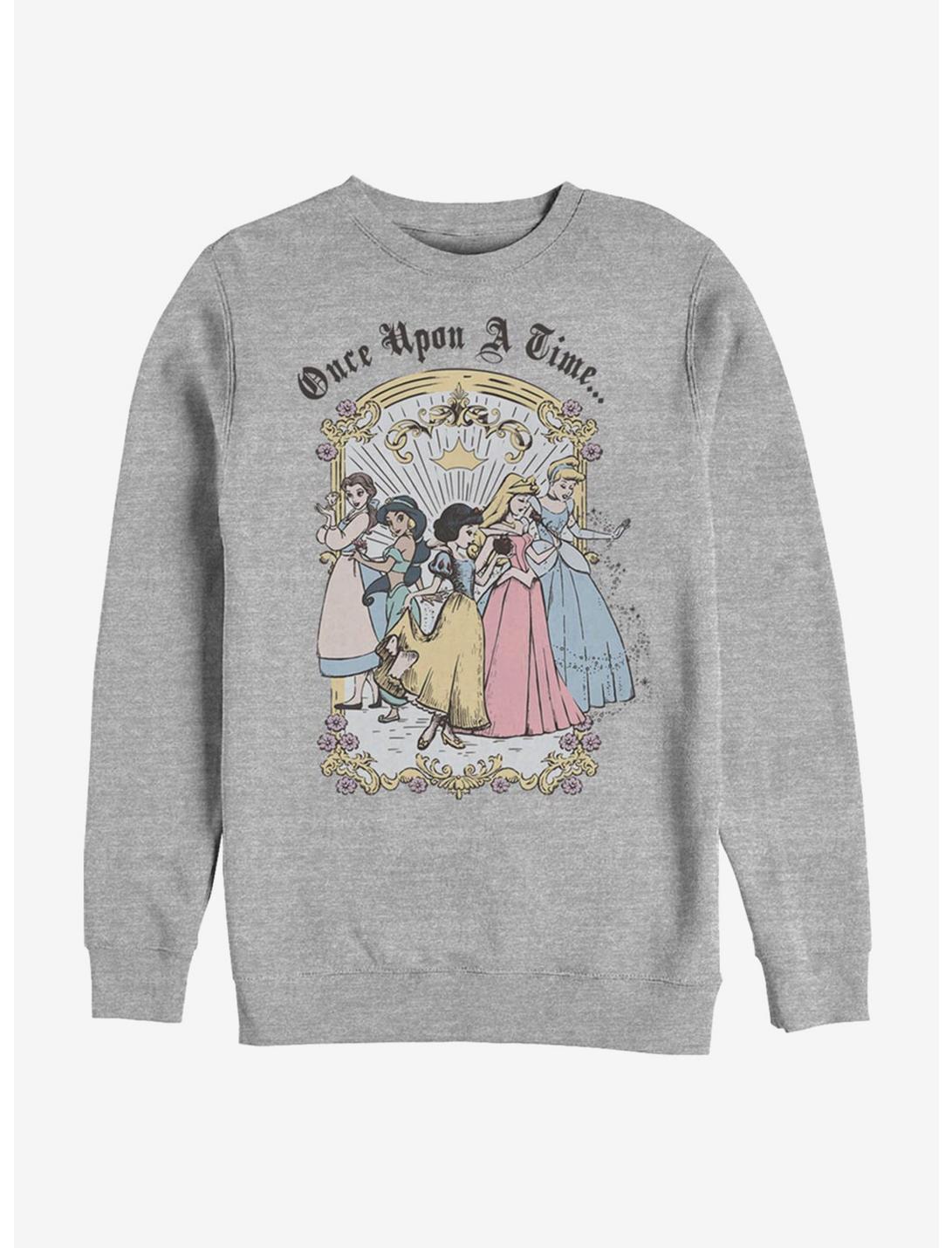 Disney Princess Classic Vintage Princess Group Crew Sweatshirt, ATH HTR, hi-res