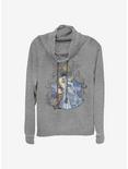 Disney Cinderella So This Is Love Cowl Neck Long-Sleeve Womens Top, GRAY HTR, hi-res