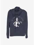 Disney Cinderella If The Shoe Fits Cowl Neck Long-Sleeve Womens Top, NAVY, hi-res