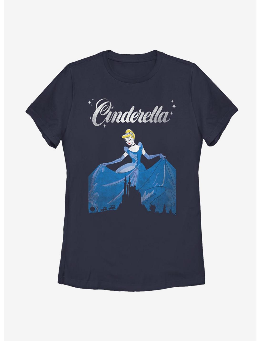 Disney Cinderella Castle Silhouette Womens T-Shirt, NAVY, hi-res