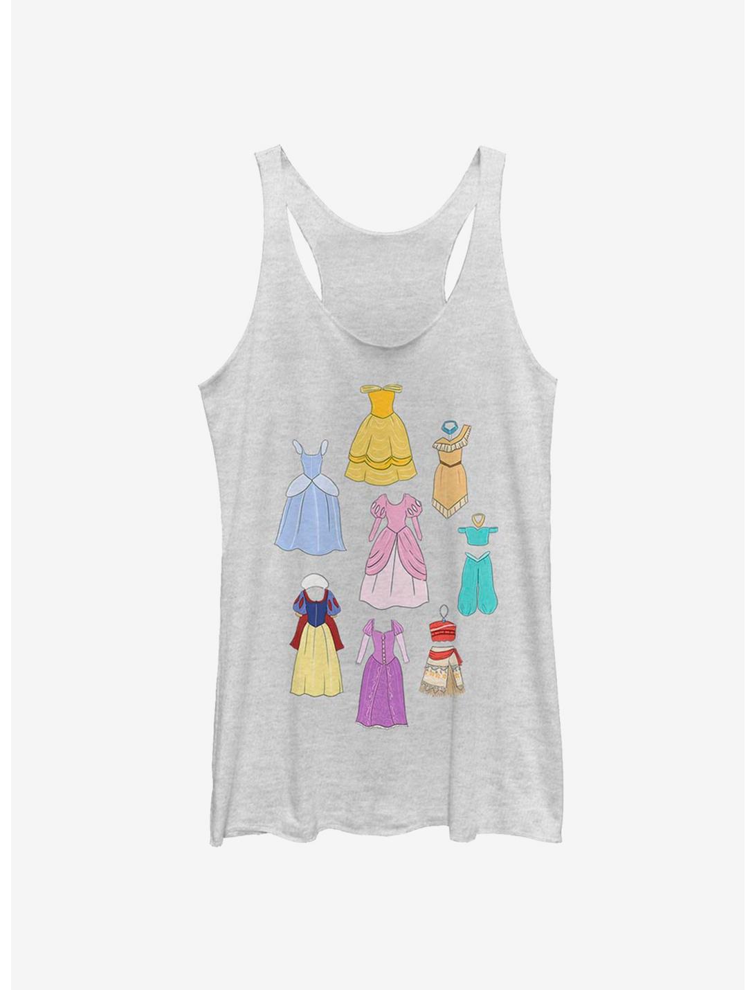 Disney Princesses Sketchbook Outfits Womens Tank Top, WHITE HTR, hi-res