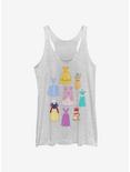 Disney Princesses Sketchbook Outfits Womens Tank Top, WHITE HTR, hi-res