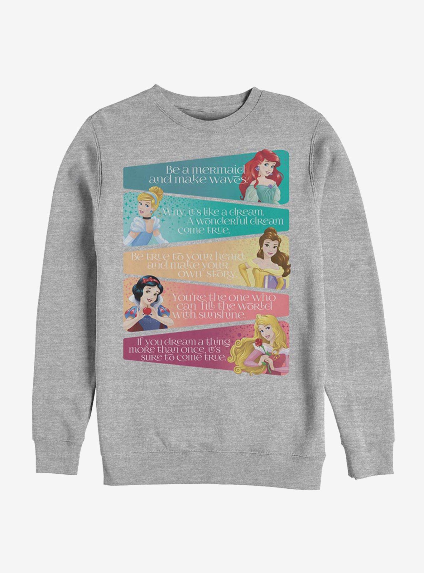 Disney Princesses Mottos And Quotes Sweatshirt, , hi-res