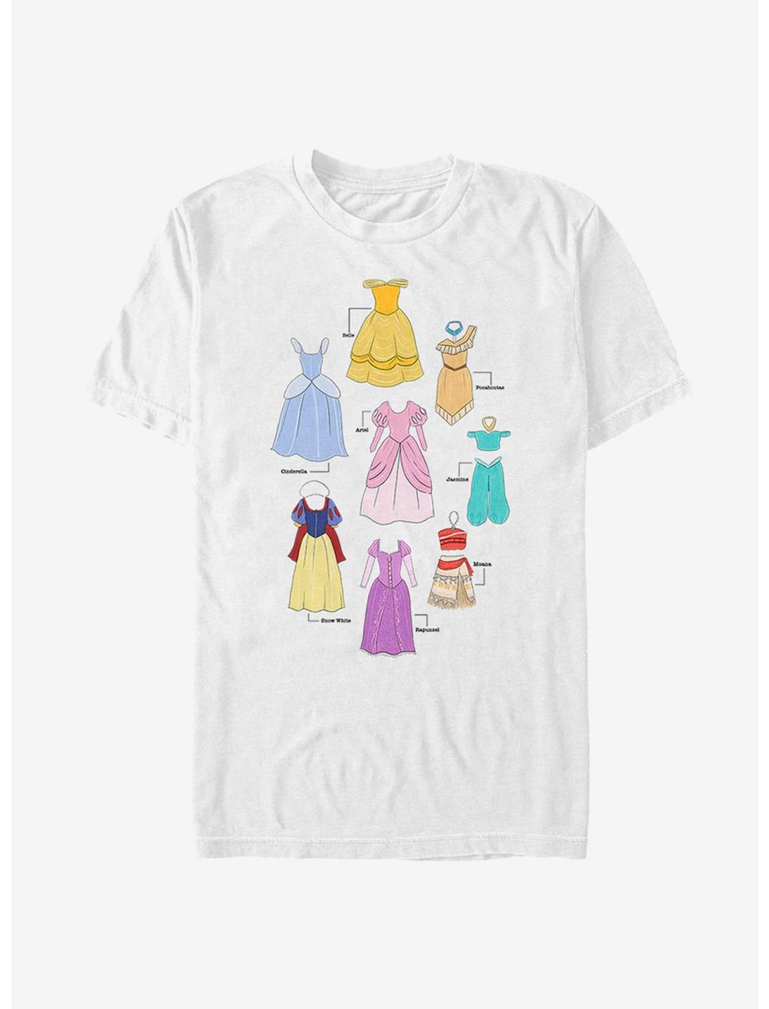 Disney Princesses Classic Outfits T-Shirt, WHITE, hi-res