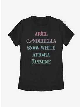 Disney Princesses Name Stack Icons Womens T-Shirt, , hi-res
