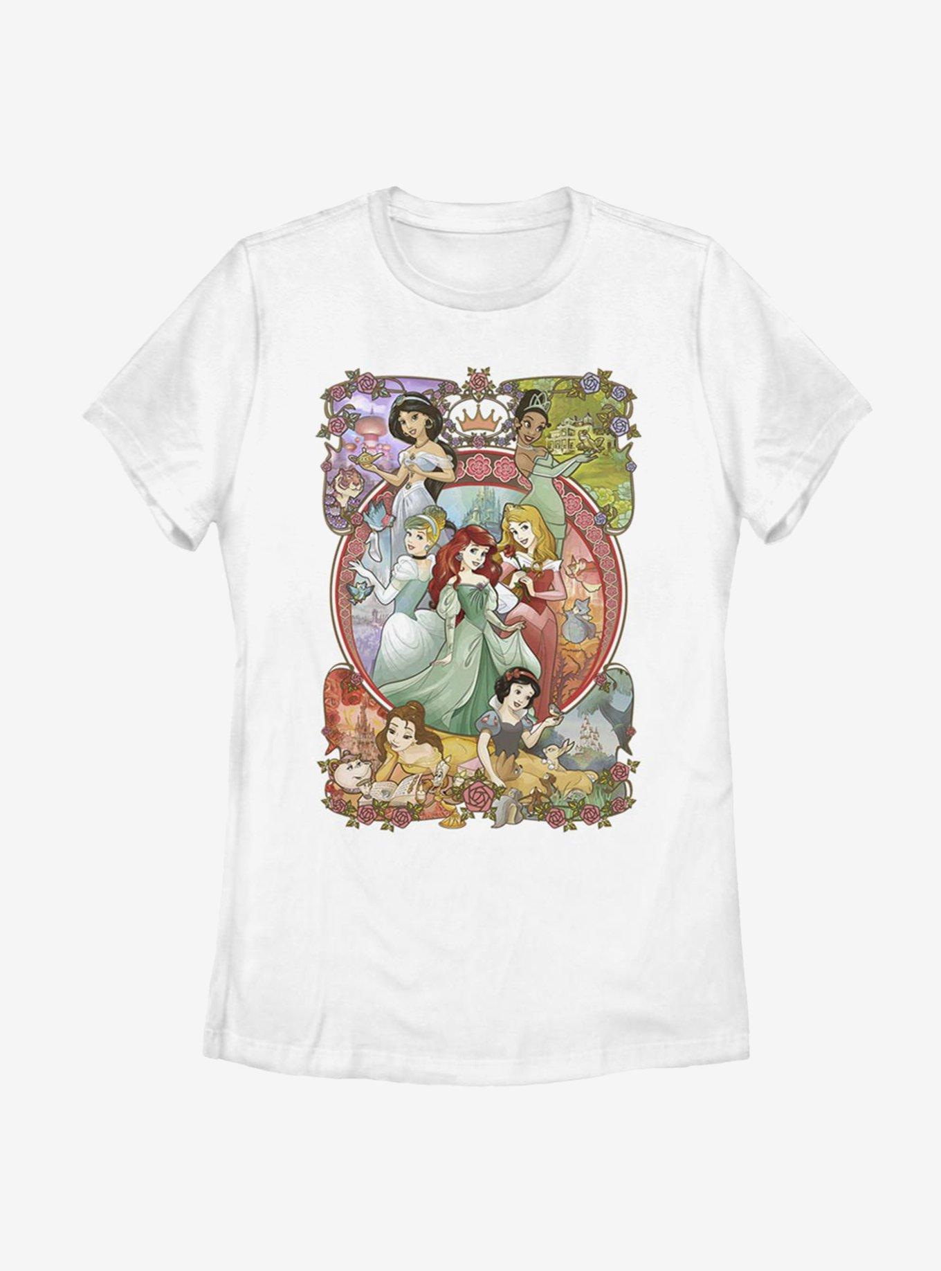 Disney Princesses Storybook Scenery Womens T-Shirt - WHITE | BoxLunch