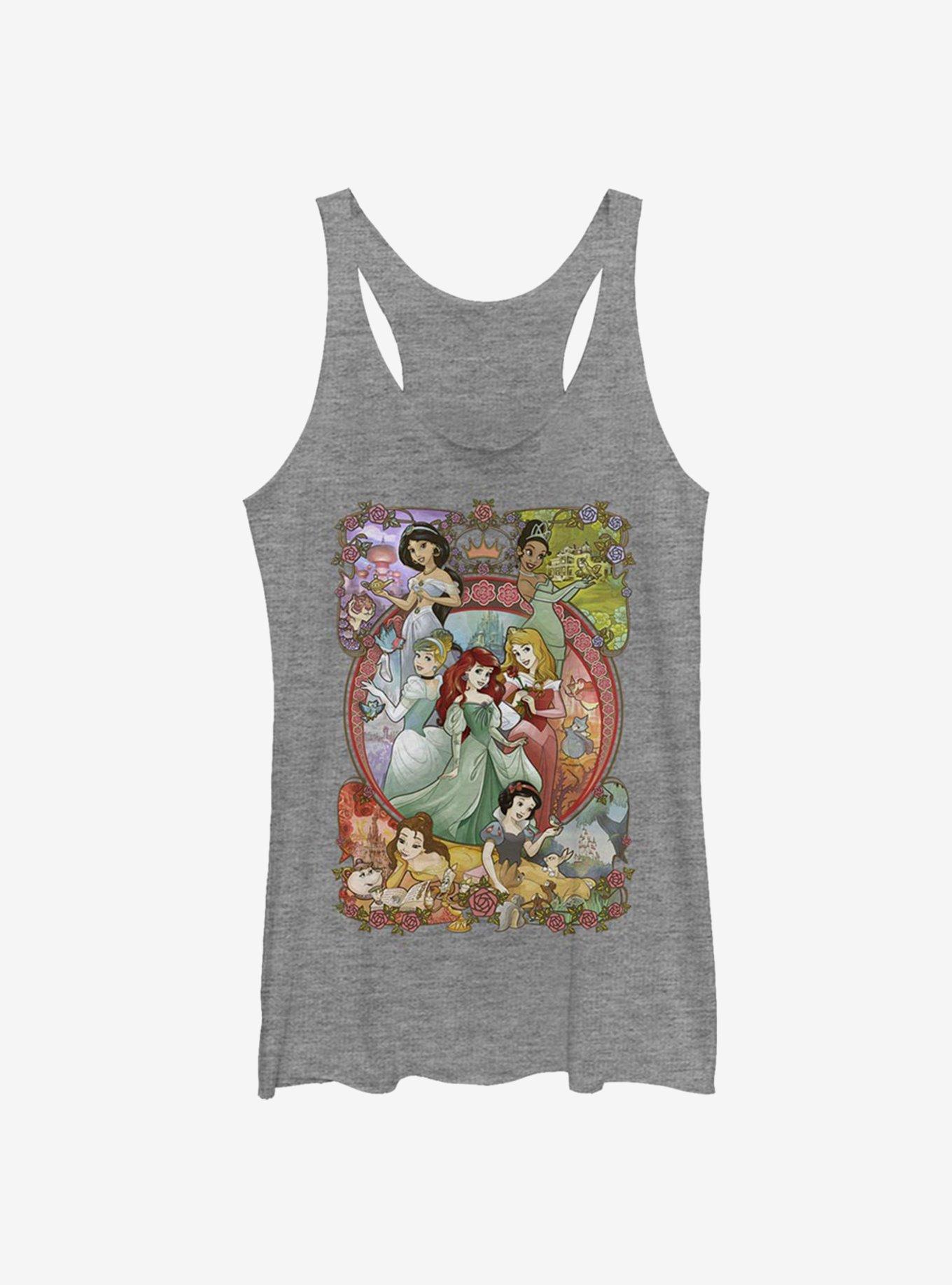 Disney Princesses Storybook Scenery Womens Tank Top, GRAY HTR, hi-res