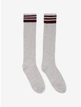 Oatmeal & Maroon Knee-High Socks, , hi-res