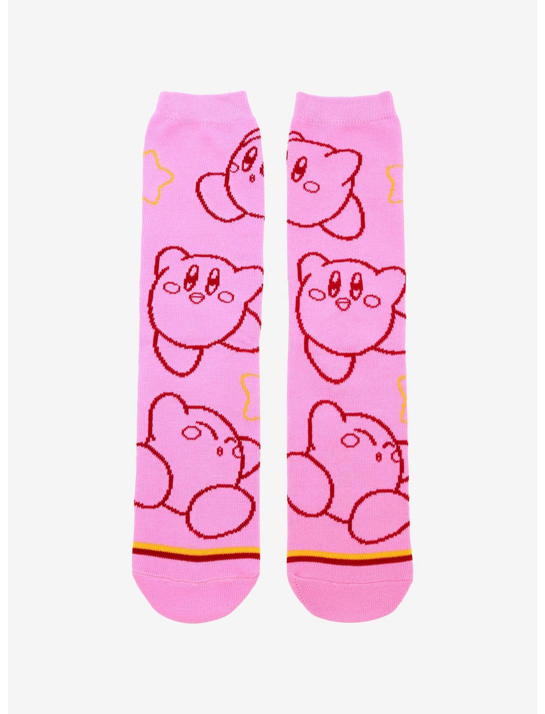Kirby Outline Pink Crew Socks, , hi-res