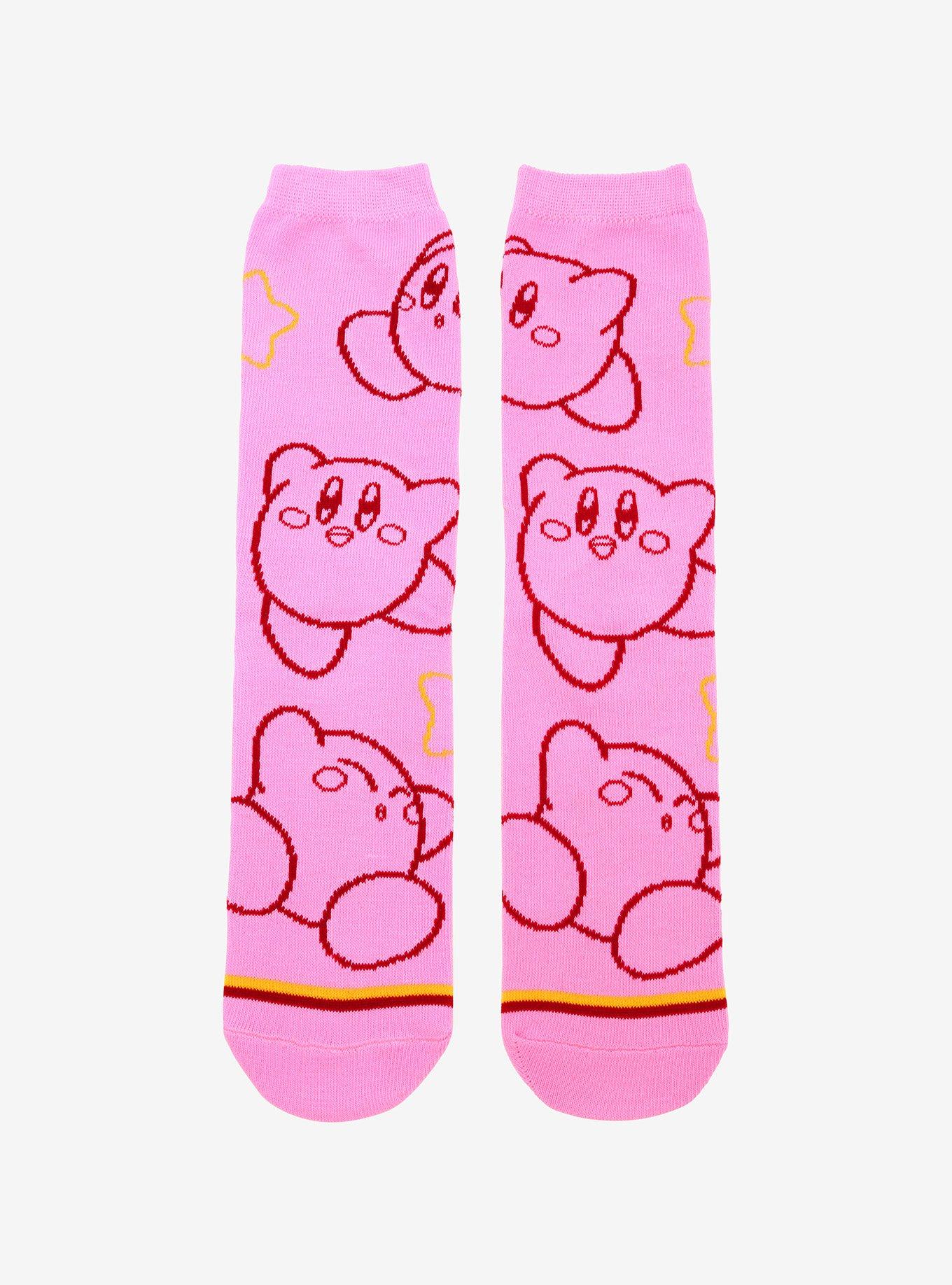 Kirby Outline Pink Crew Socks, , hi-res