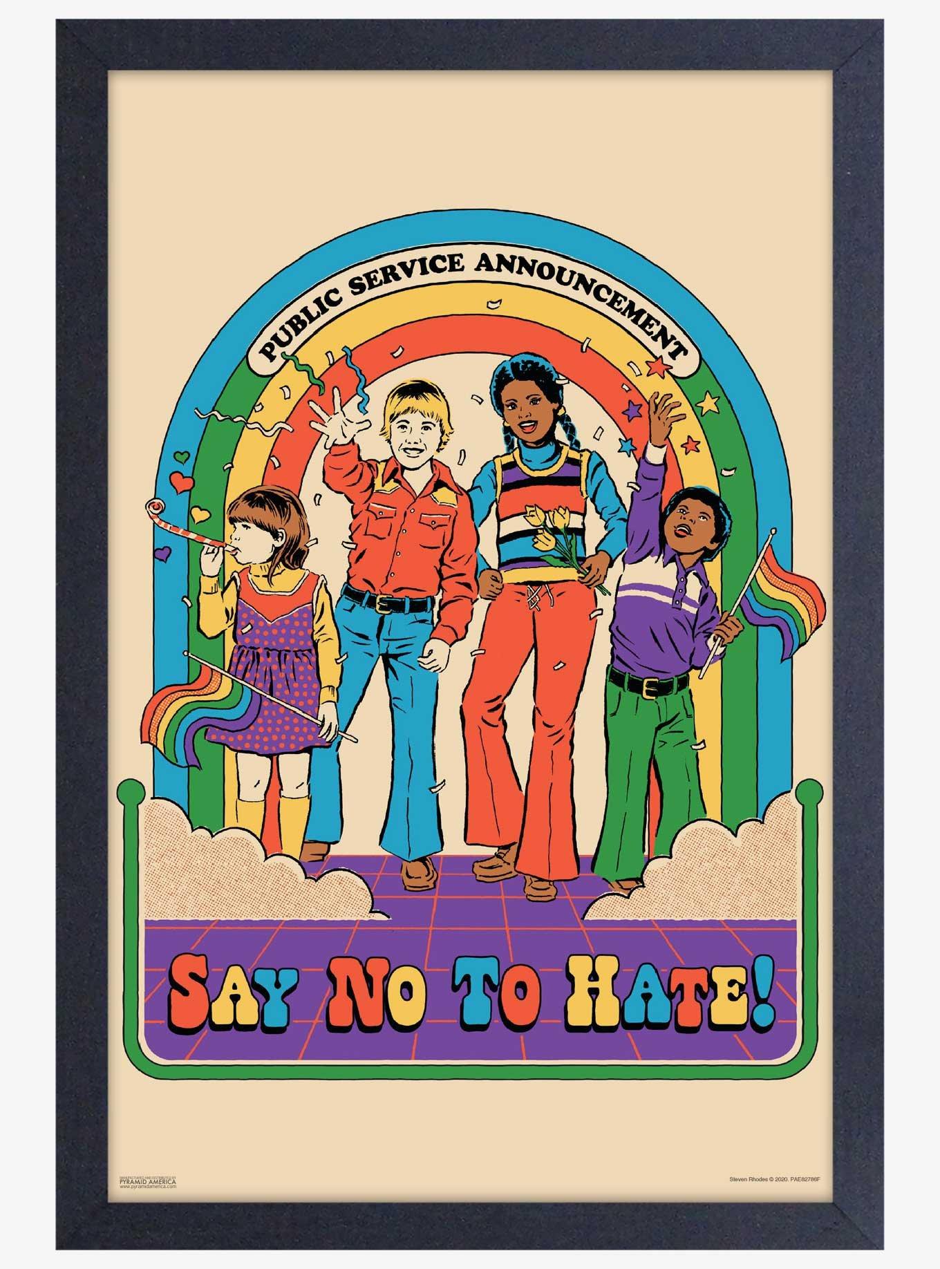Say No To Hate Framed Print By Steven Rhodes, , hi-res
