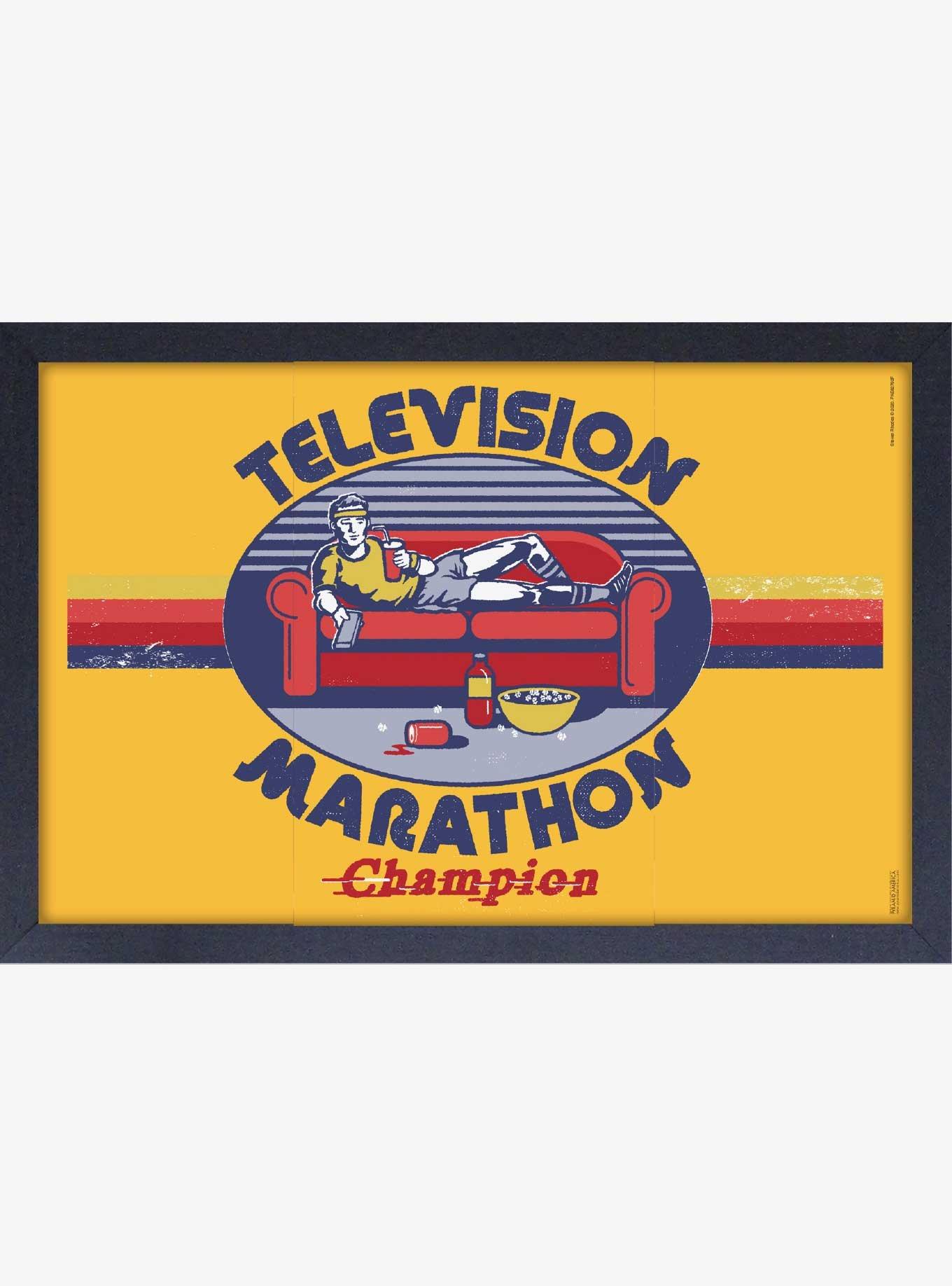 Television Marathon Framed Print By Steven Rhodes, , hi-res