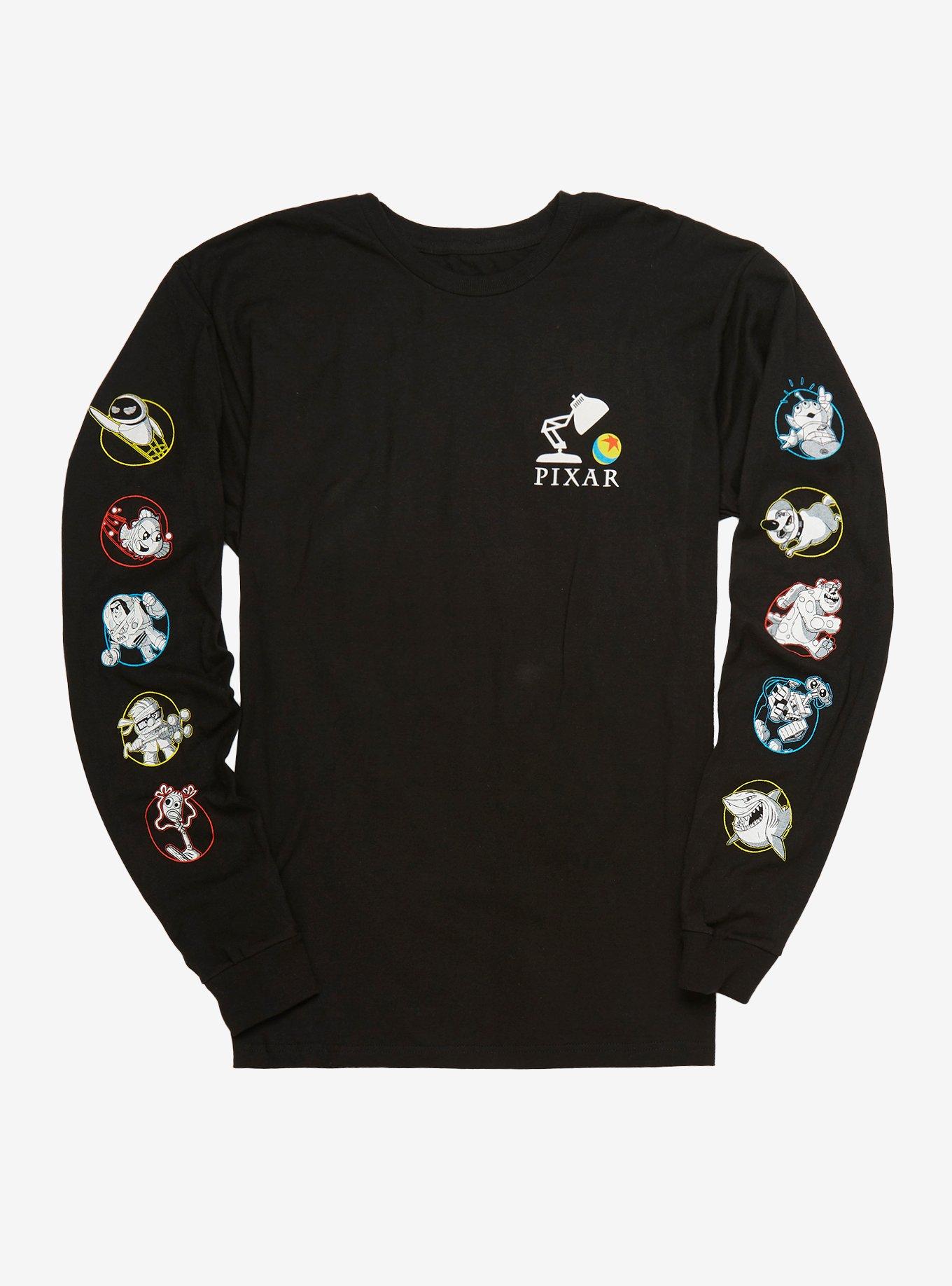 Our Universe Disney Pixar Celebration Anniversary Characters Long-Sleeve T-Shirt, BLACK, hi-res