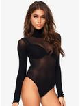 Black High Neck Long-Sleeve Bodysuit, , hi-res