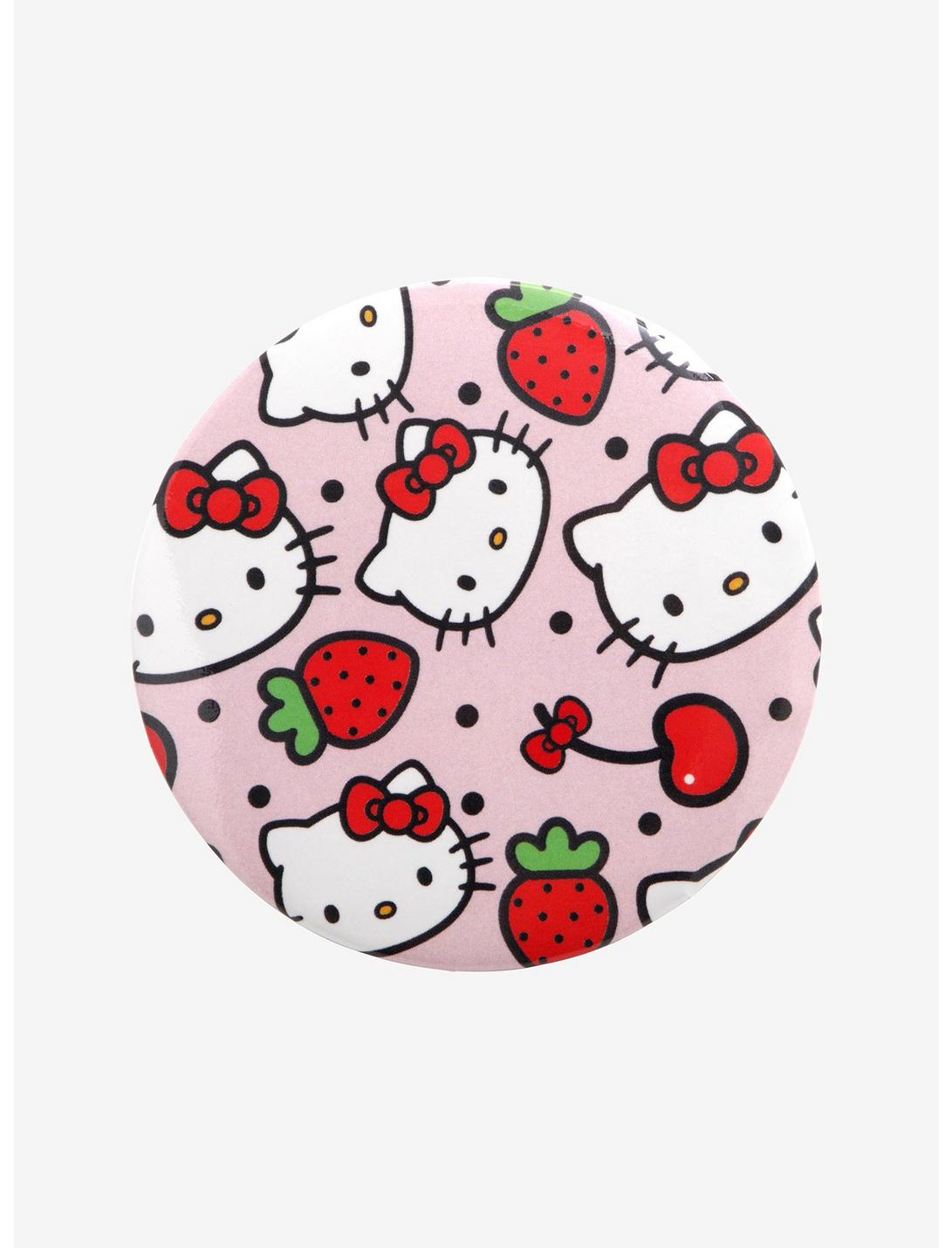 Hello Kitty Strawberry & Cherries 3 Inch Button, , hi-res
