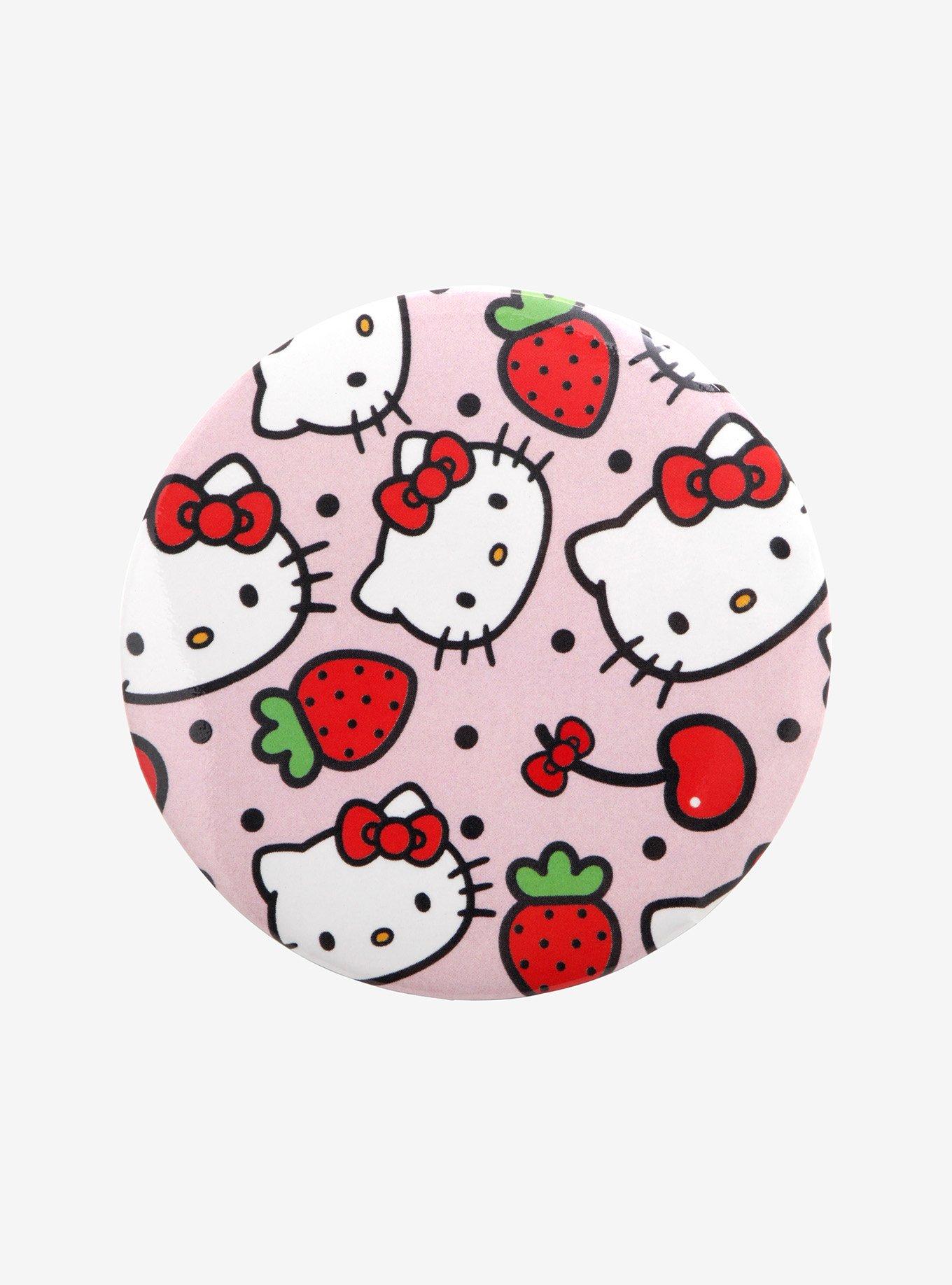 Hello Kitty Strawberry & Cherries 3 Inch Button, , hi-res