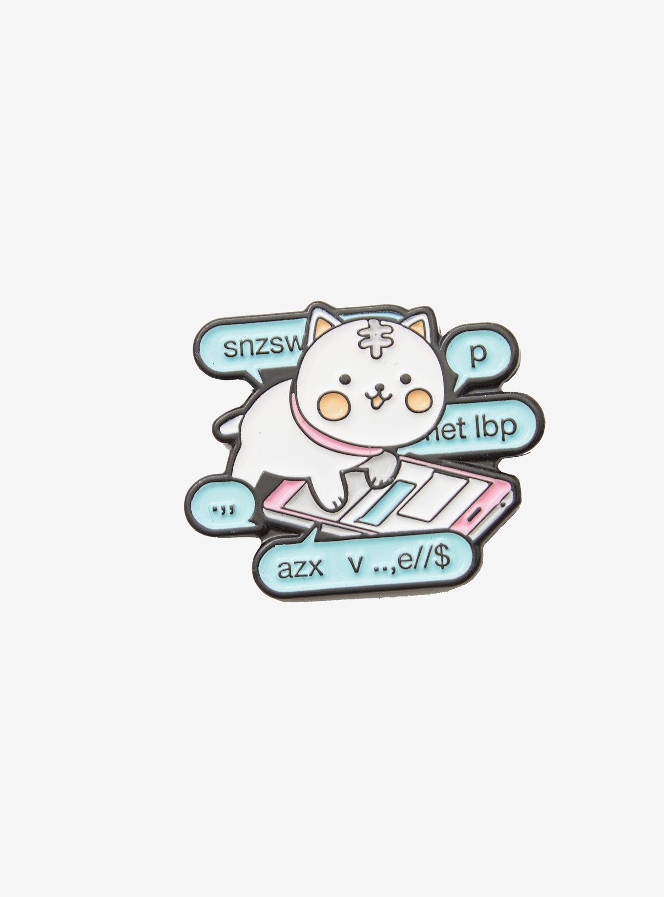 Texting Cat Enamel Pin