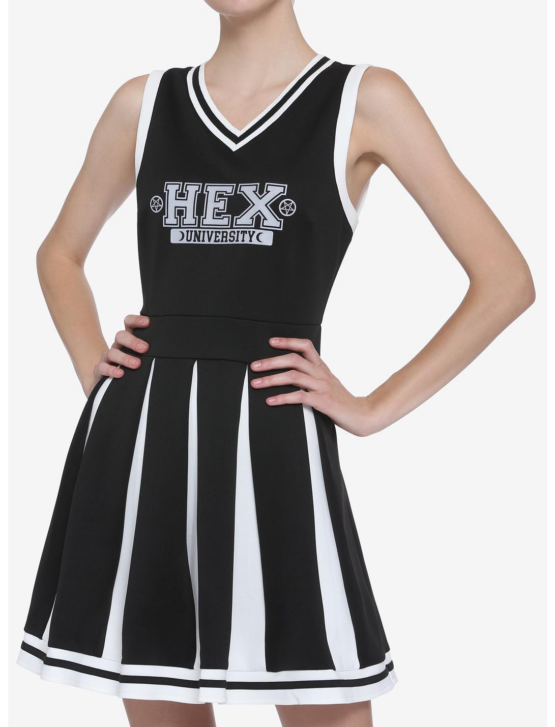 Black & White Hex University Cheer Dress, WHITE, hi-res