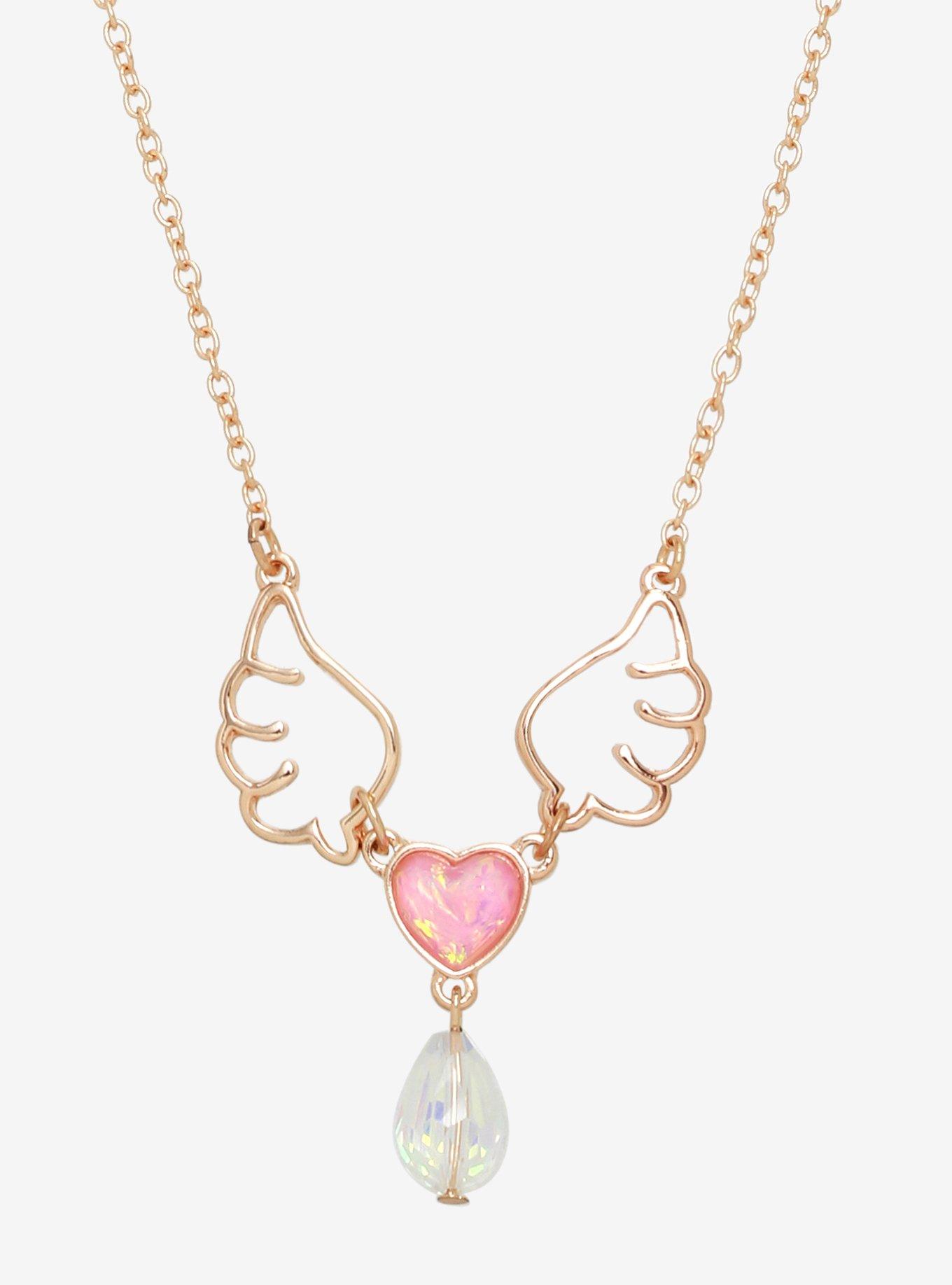 Wings & Heart Necklace, , hi-res