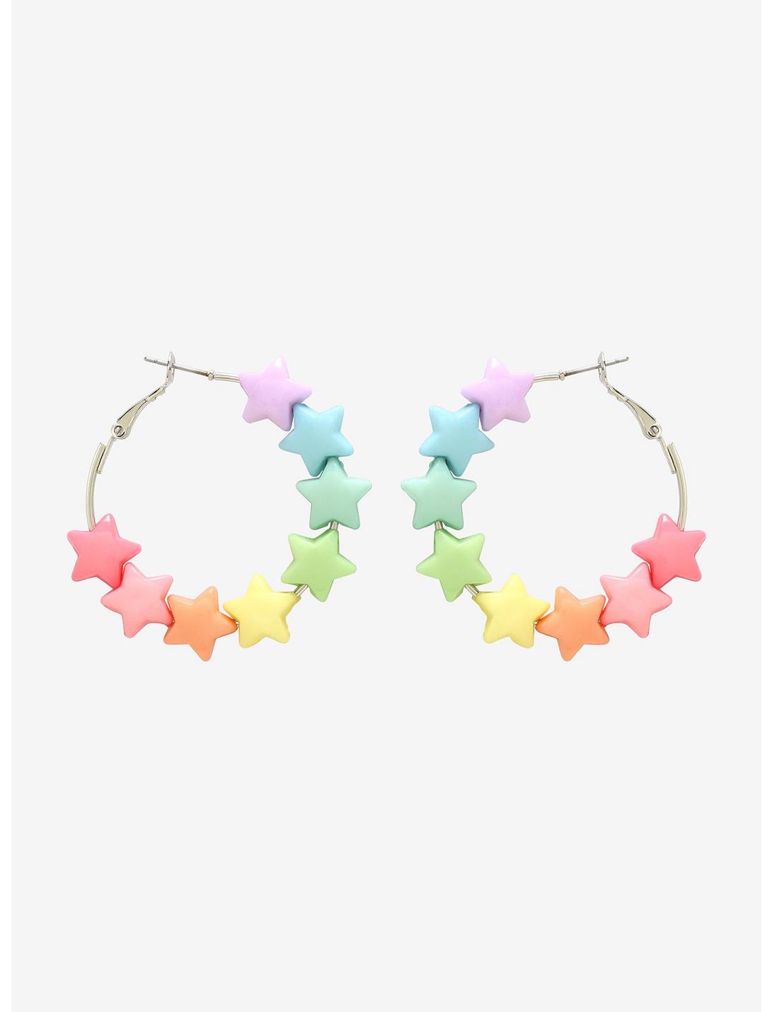 Candy Star Hoop Earrings, , hi-res