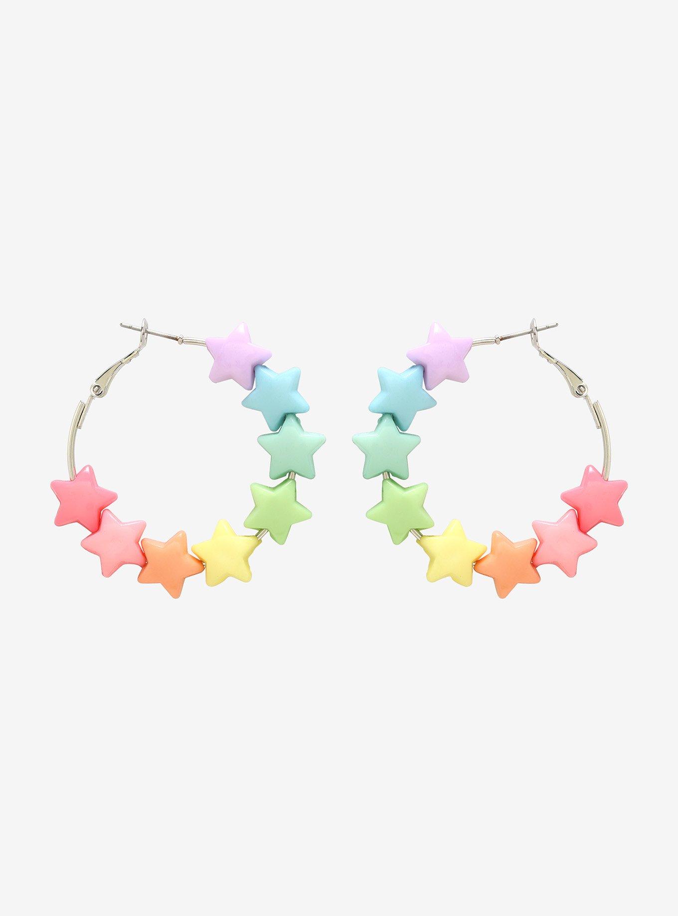 Candy Star Hoop Earrings, , hi-res
