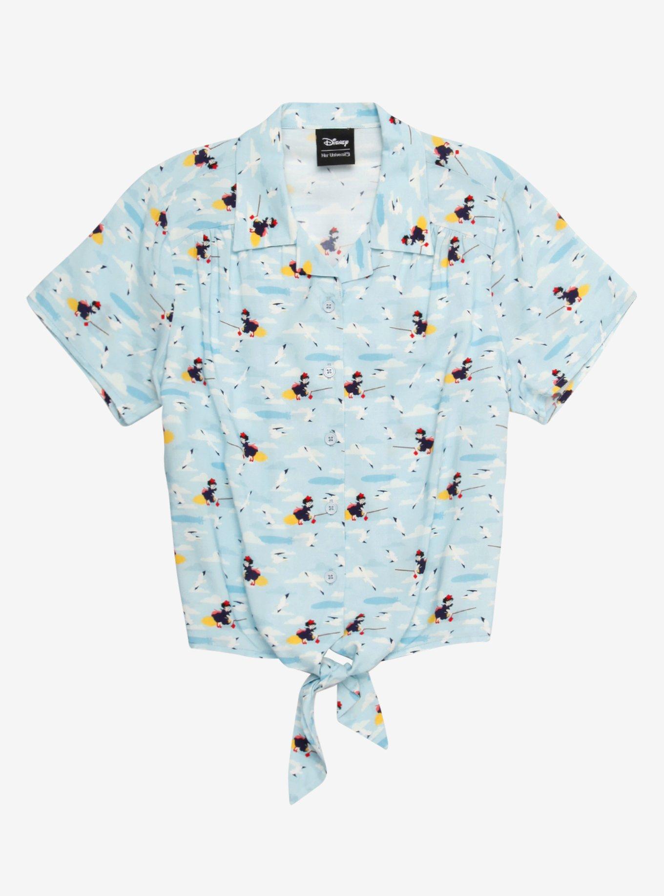 Our Universe Studio Ghibli Kiki's Delivery Service Women's Tie-Front Woven Top - BoxLunch Exclusive, YELLOW, hi-res