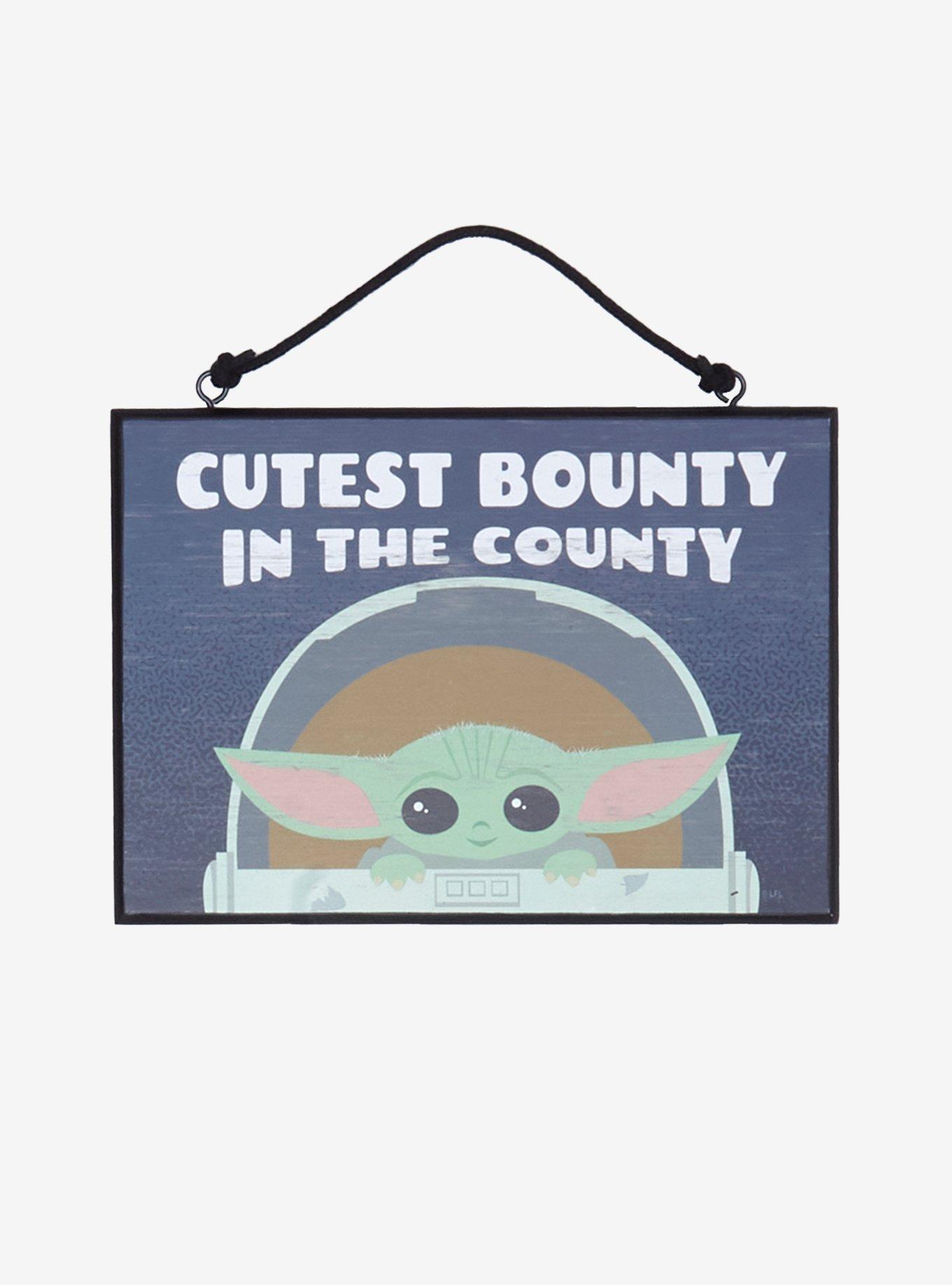 Star Wars The Mandalorian Cutest Bounty In The County Reversible Hanging Sign, , hi-res