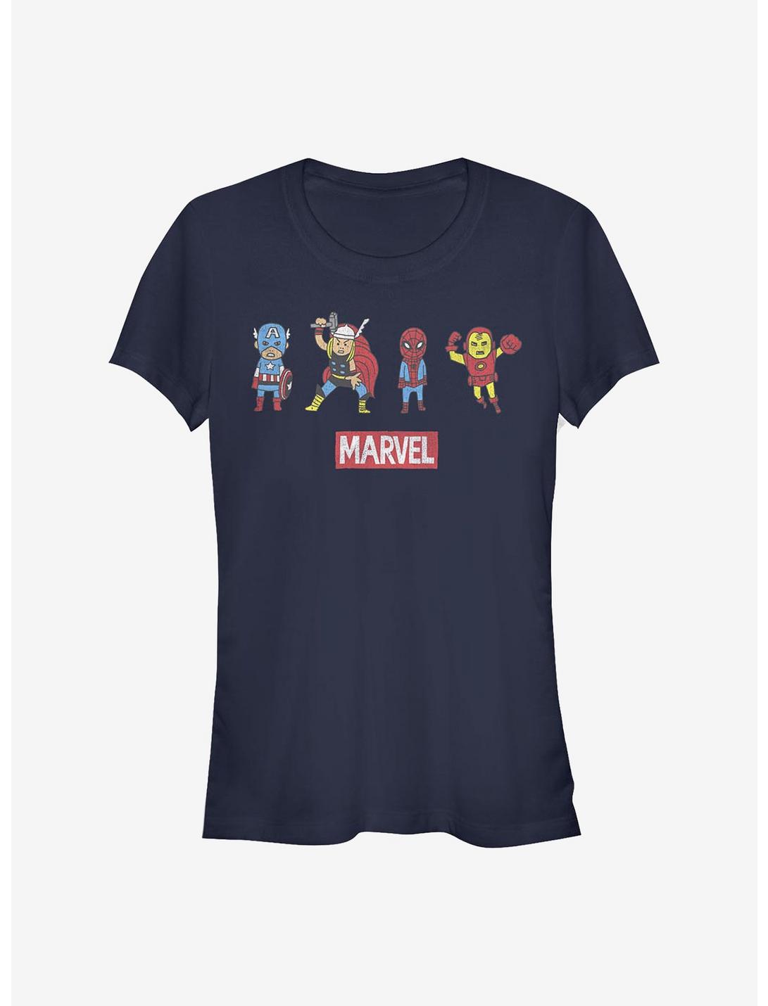 Marvel Avengers Pop Art Group Girls T-Shirt, NAVY, hi-res