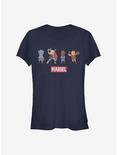 Marvel Avengers Pop Art Group Girls T-Shirt, NAVY, hi-res