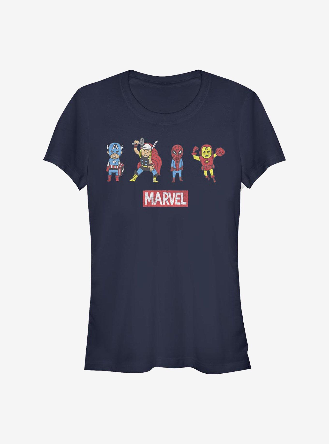 Marvel Avengers Pop Art Group Girls T-Shirt, NAVY, hi-res