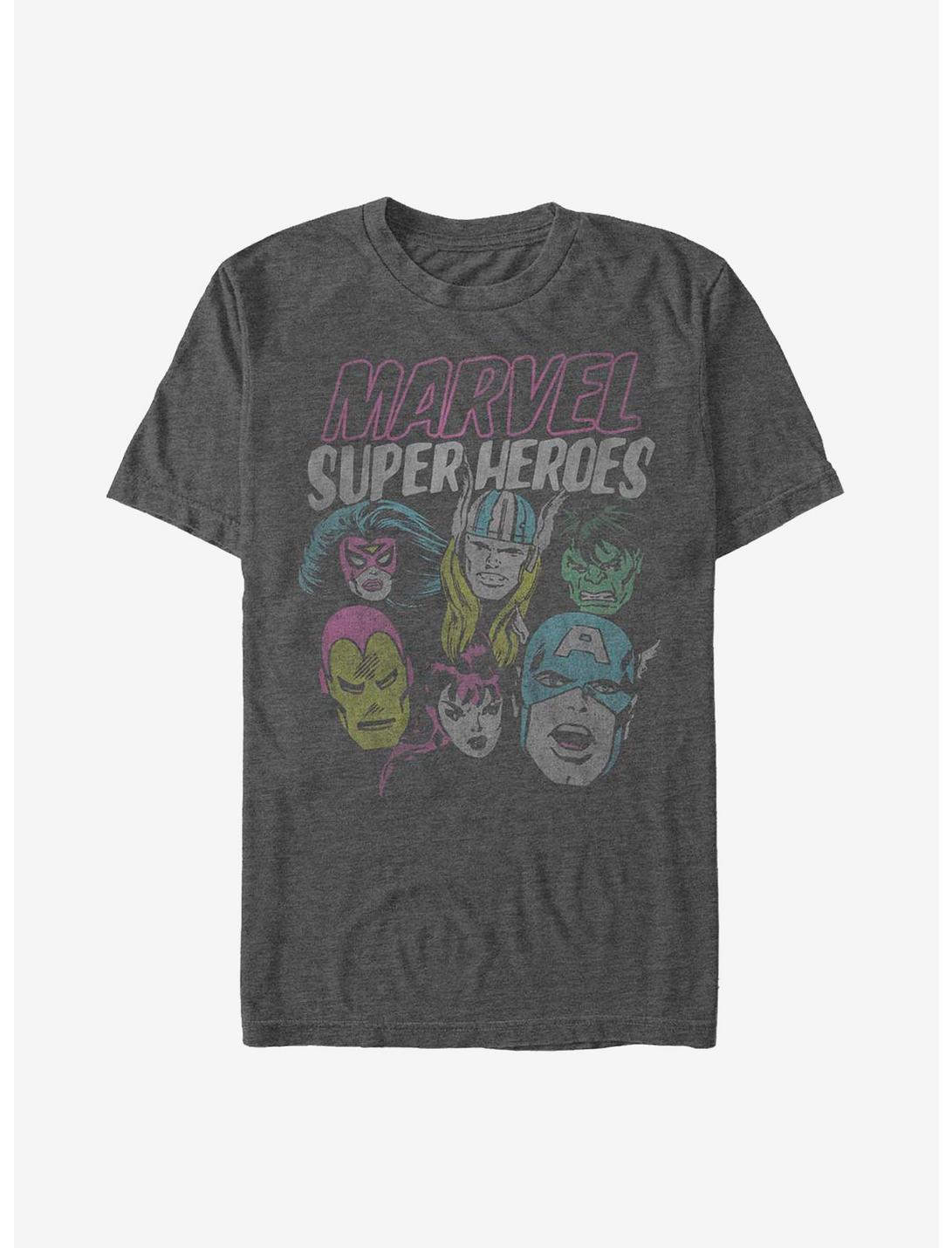Marvel Avengers Grunge Heroes T-Shirt, CHAR HTR, hi-res