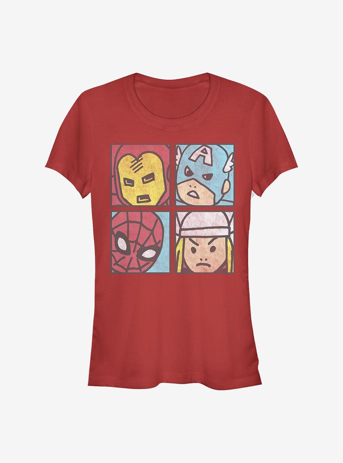 Marvel Avengers Pop Squares Girls T-Shirt, RED, hi-res