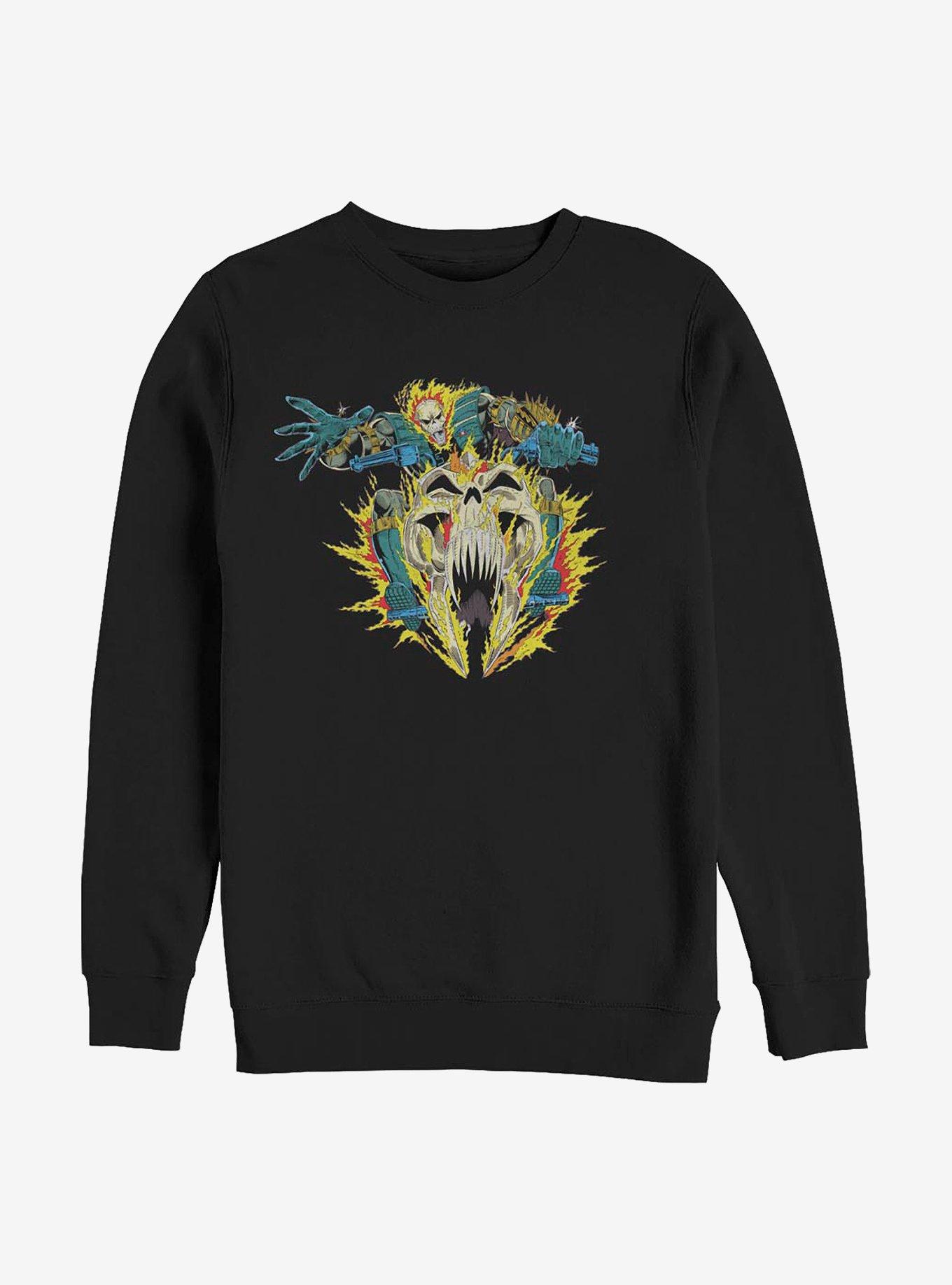 Marvel Ghost Rider Flames Sweatshirt, BLACK, hi-res