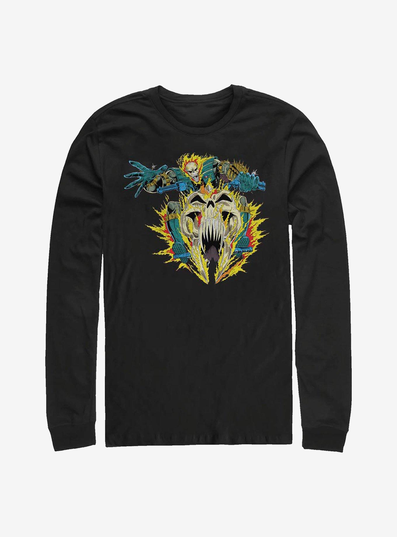 Marvel Ghost Rider Flames Long-Sleeve T-Shirt, BLACK, hi-res