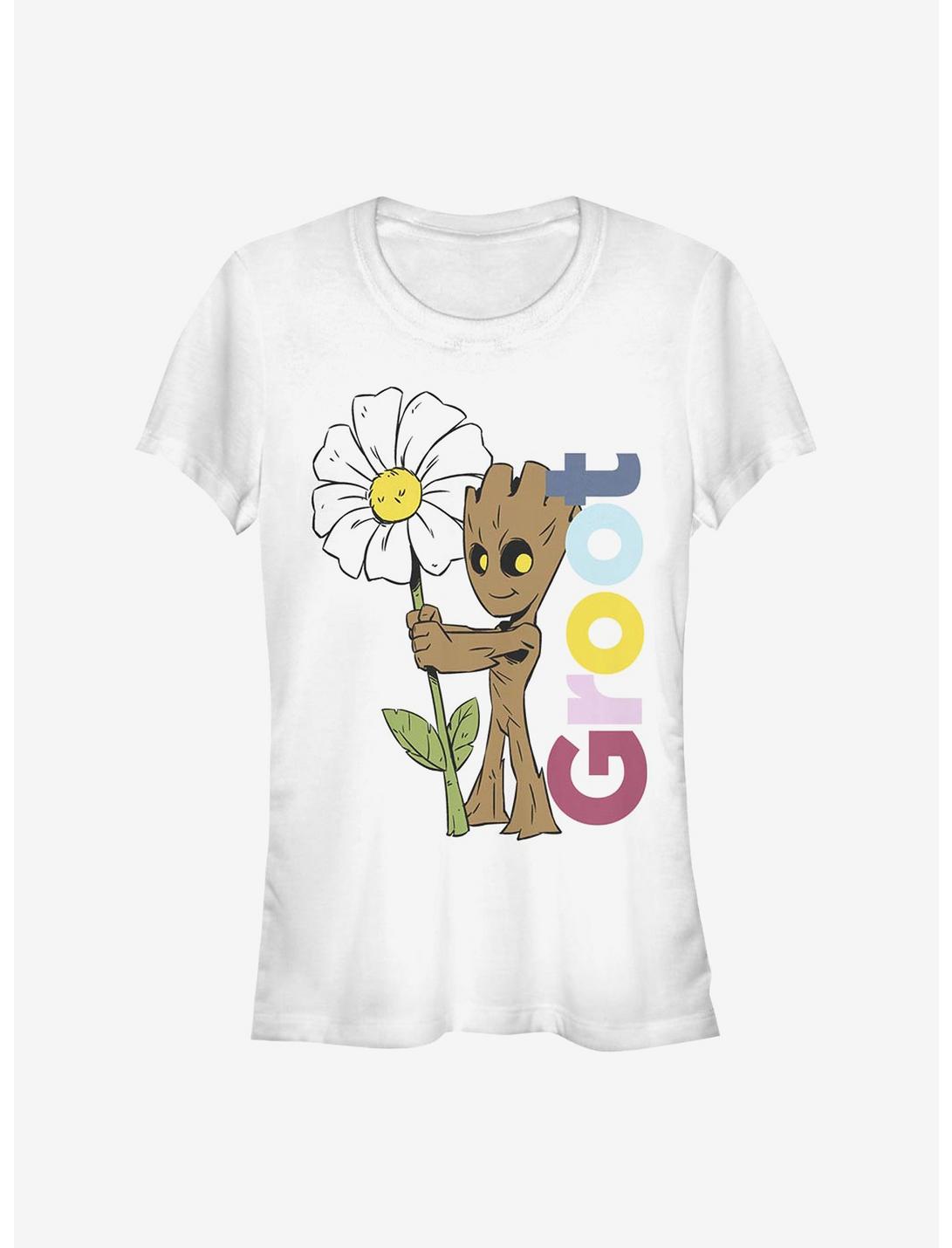 Marvel Guardians Of The Galaxy Groot Daisy Girls T-Shirt, WHITE, hi-res